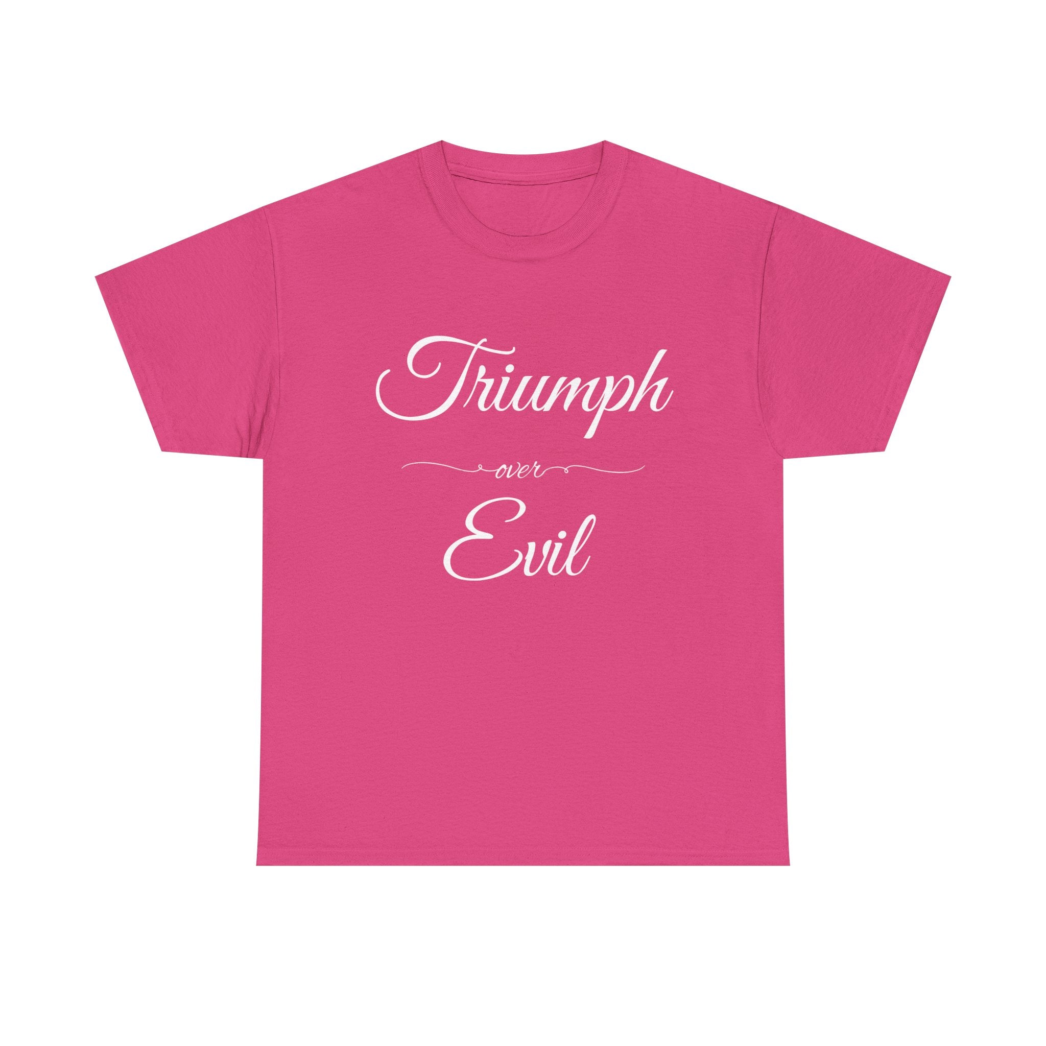 Triumph Over Evil Unisex Heavy Cotton Tee | Inspirational Tee, Casual Wear, Gift for Heroes, Motivational Shirt, Everyday Style