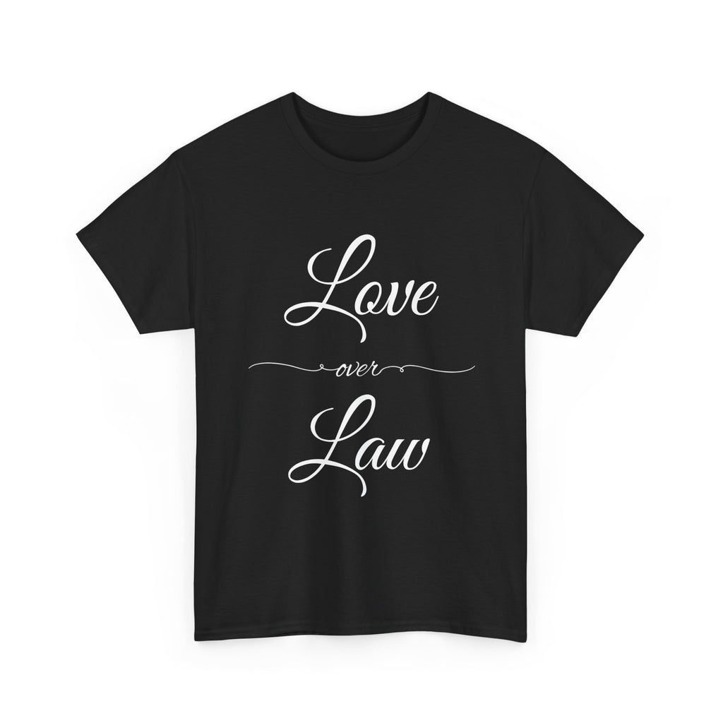 Love Over Law Unisex Heavy Cotton Tee - Cute Legal Shirt, Gift for Law Students, Casual Wear, Legal Humor, Graduation Gift, Law School Apparel