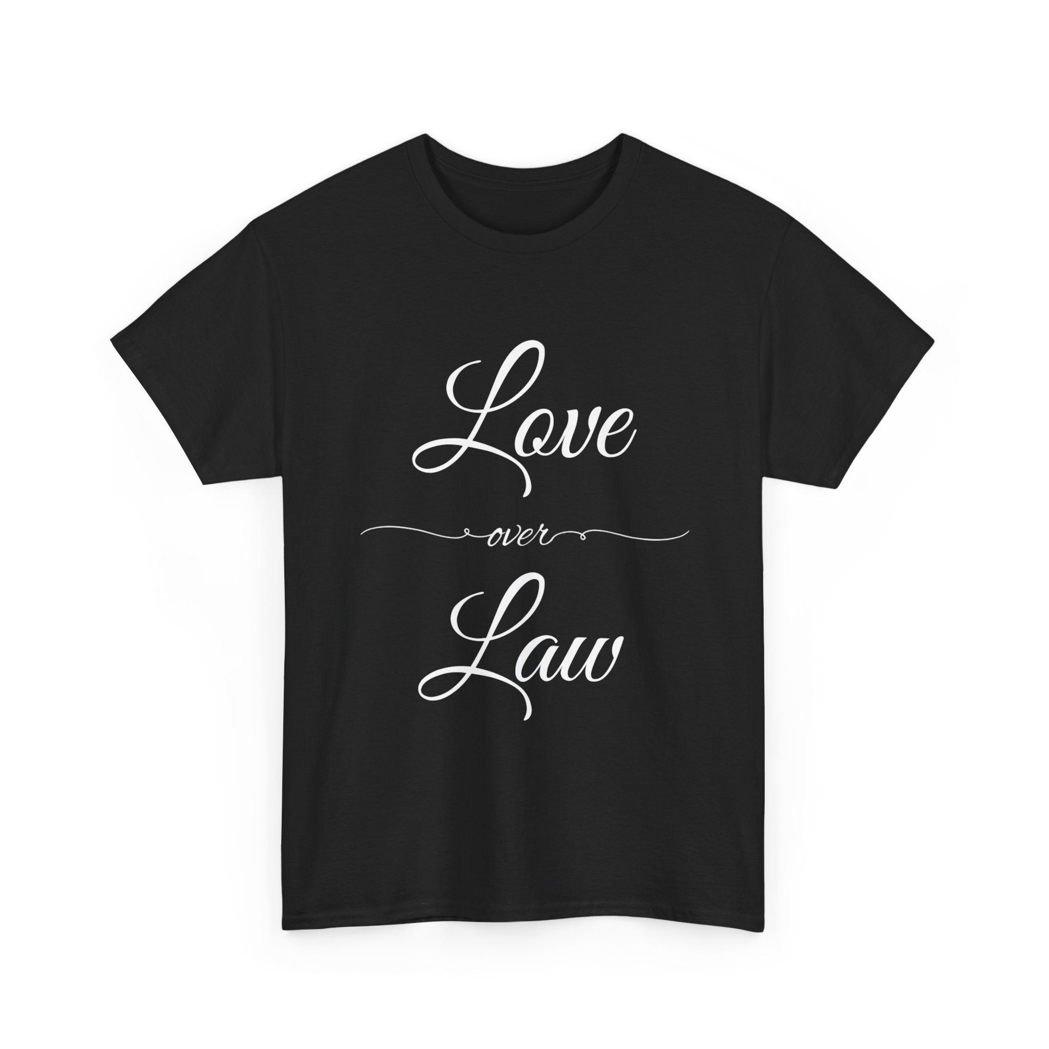 Love Over Law Unisex Heavy Cotton Tee - Cute Legal Shirt, Gift for Law Students, Casual Wear, Legal Humor, Graduation Gift, Law School Apparel