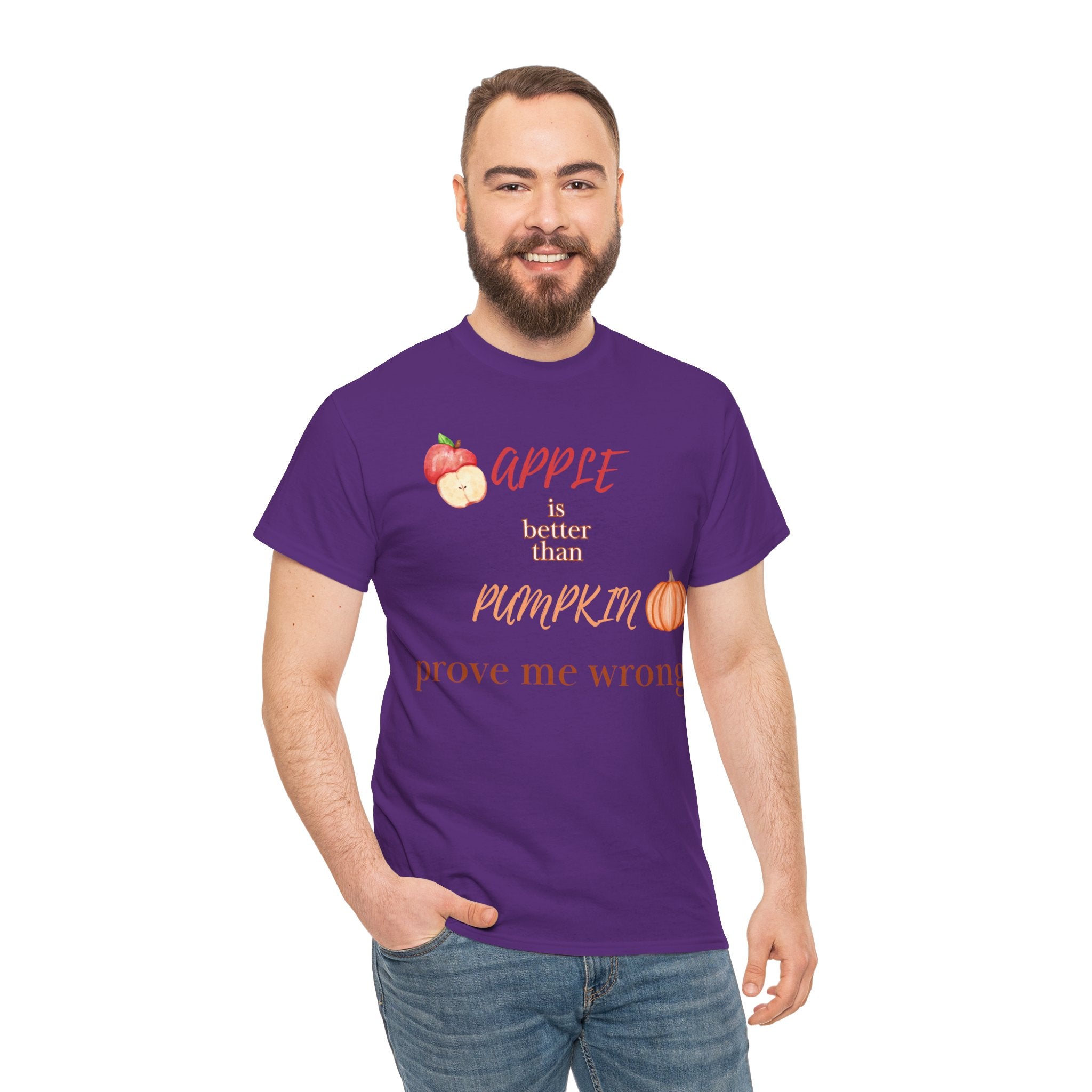 Apple Better Than Pumpkin Tee, Funny Autumn T-Shirt, Casual Halloween Shirt, Fall Holiday Apparel, Gift for Friends