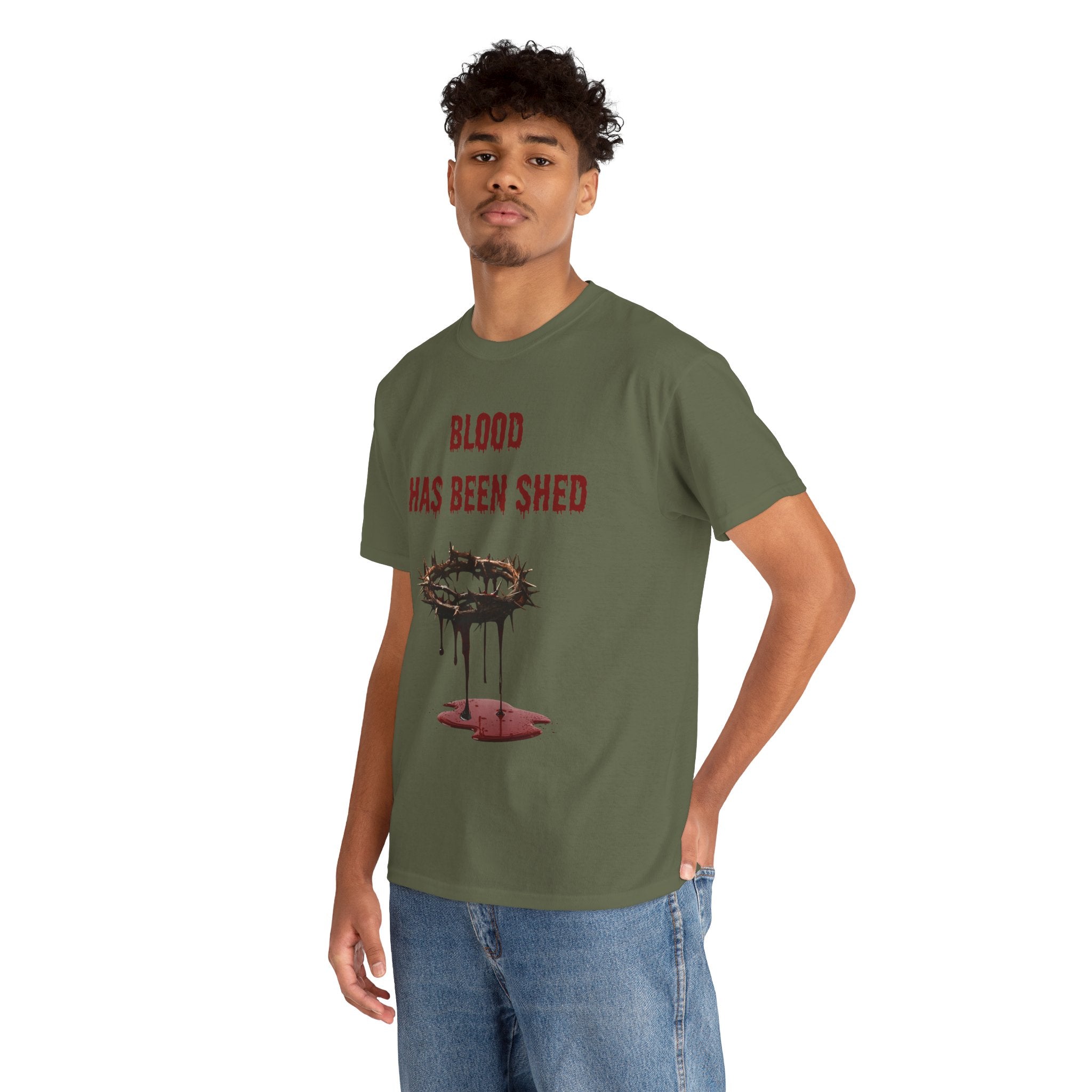 Faith-Inspired Halloween Graphic Tee, Unisex Heavy Cotton T-Shirt, Spiritual Apparel, Religious Gift, Church Event Wear, Unique Faith T-Shirt