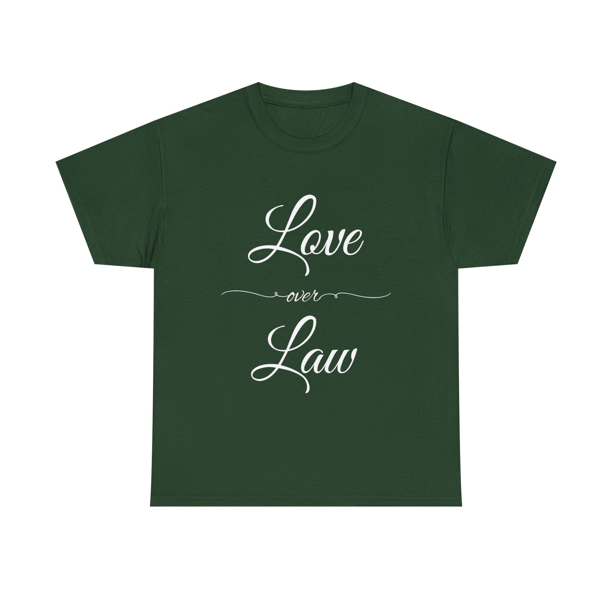 Love Over Law Unisex Heavy Cotton Tee - Cute Legal Shirt, Gift for Law Students, Casual Wear, Legal Humor, Graduation Gift, Law School Apparel