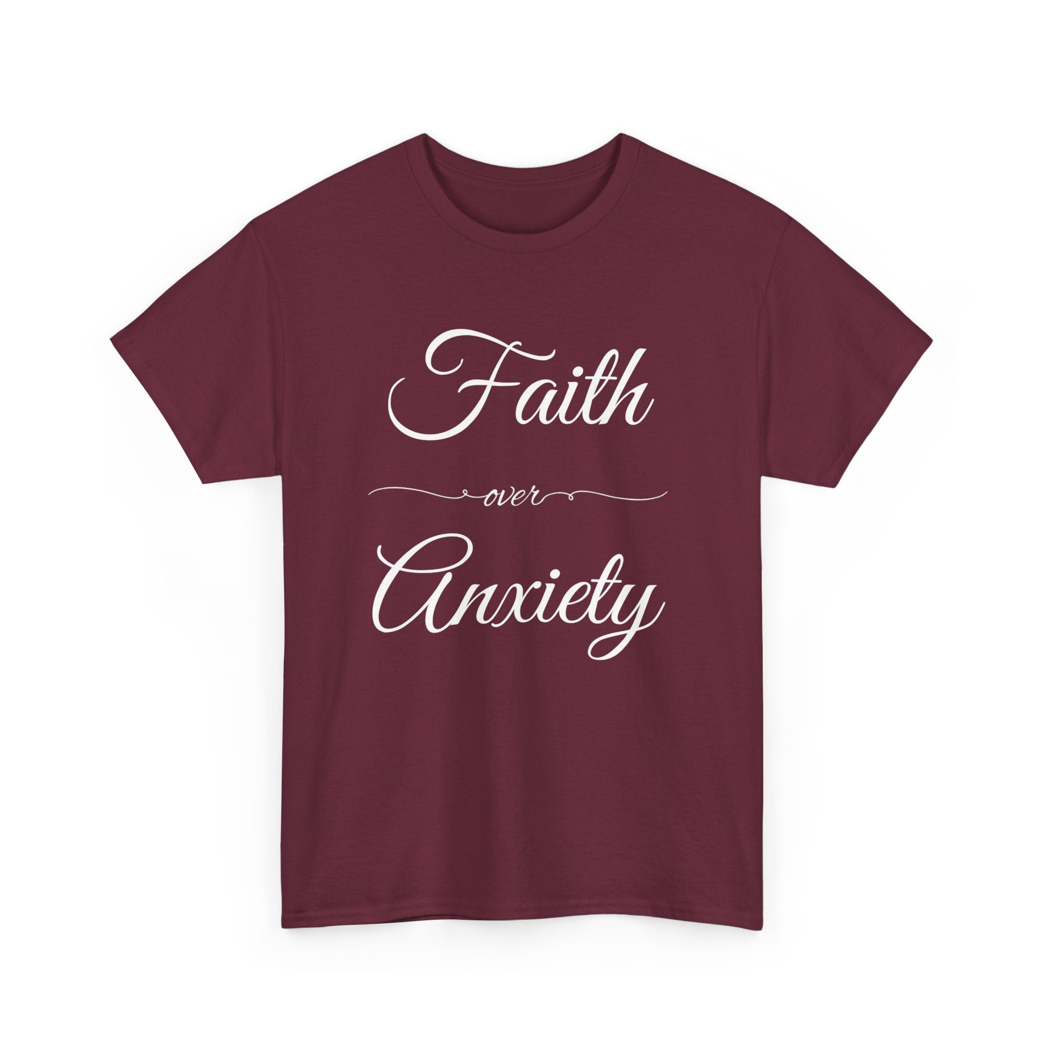 Faith Over Anxiety Unisex Heavy Cotton Tee, Motivational T-Shirt for Stress Relief, Mindfulness Apparel, Gift for Mental Health [...]