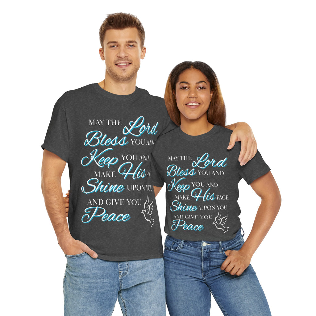 May The Lord Bless You and Keep You Faith-Inspired Unisex Heavy Cotton Tee, Inspirational Graphic Shirt, Christian Gift, Casual Wear, Spiritual Comfort, Religious Apparel