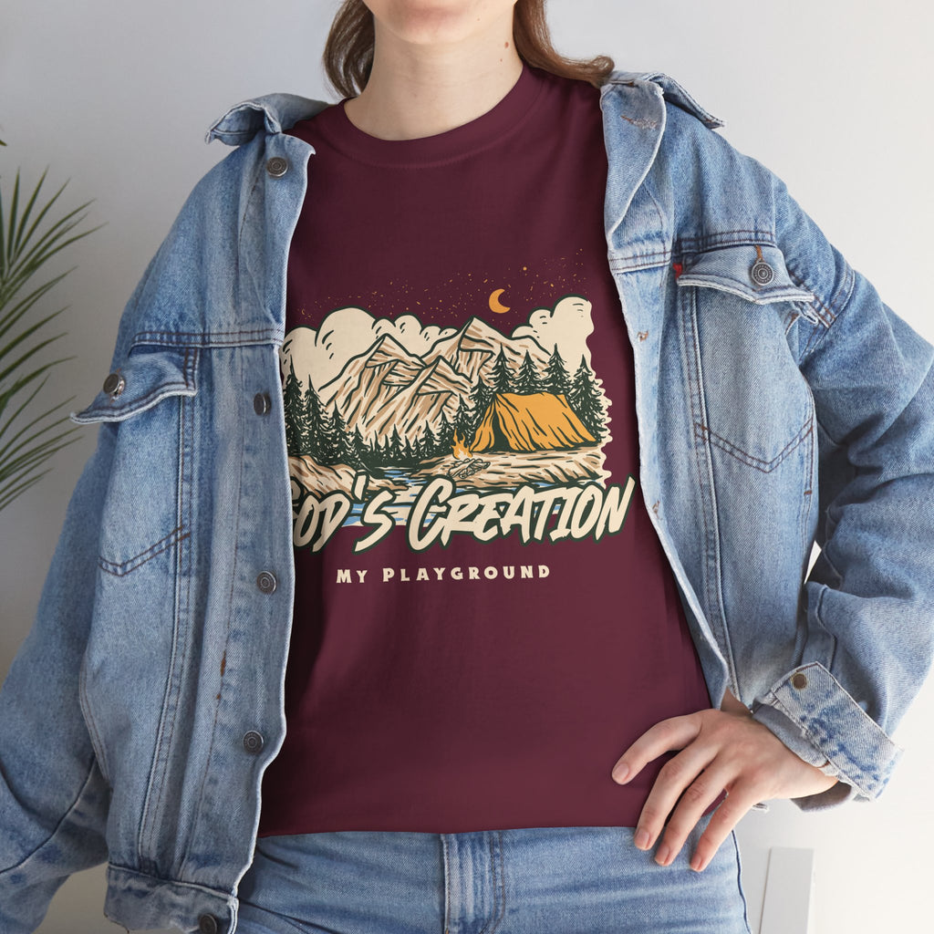 Nature-Inspired Unisex Heavy Cotton Tee, God’s Creation My Playground Shirt, Outdoor Enthusiast Apparel, Gift for Adventurers, Camping [...]