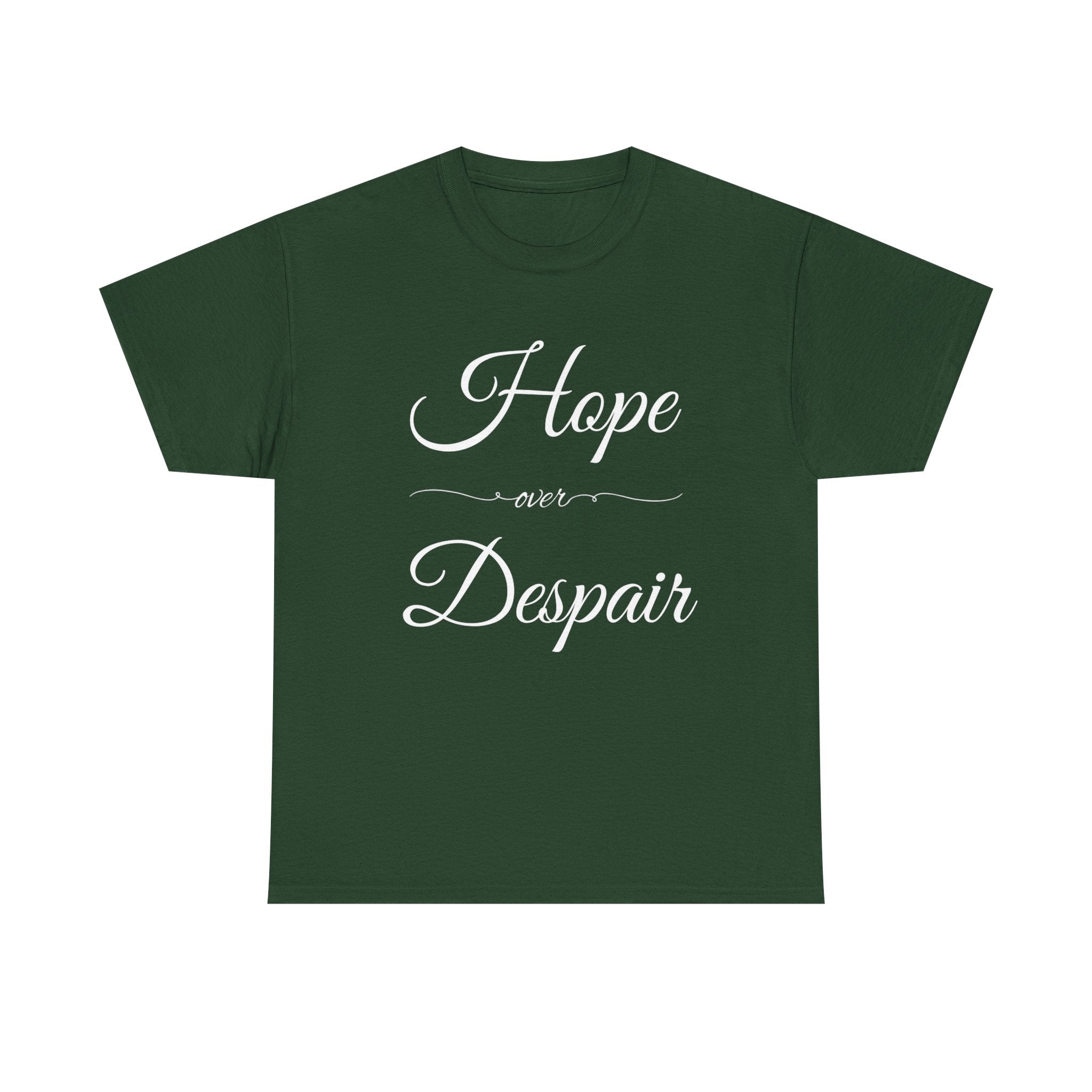 Hope Over Despair Unisex Heavy Cotton Tee, Inspirational T-Shirt for Motivation, Gift for Friends, Casual Wear, Everyday Comfort