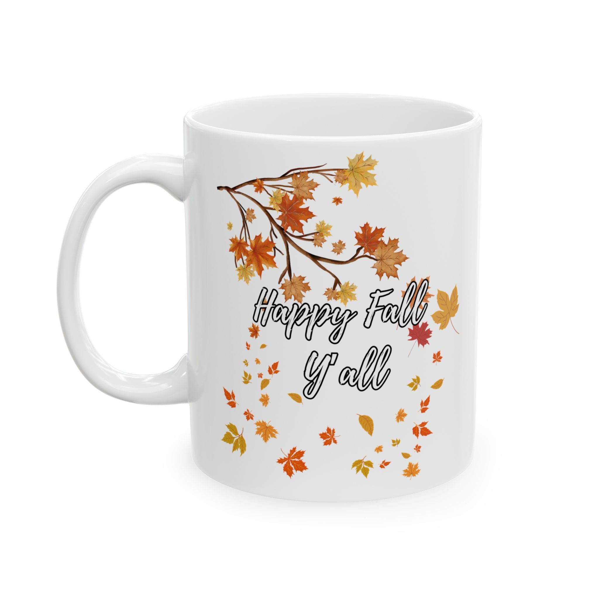 Autumn Floral Ceramic Mug, Cozy Coffee Cup, Fall Decor Gift, Nature Lover Present, Seasonal Beverage Holder