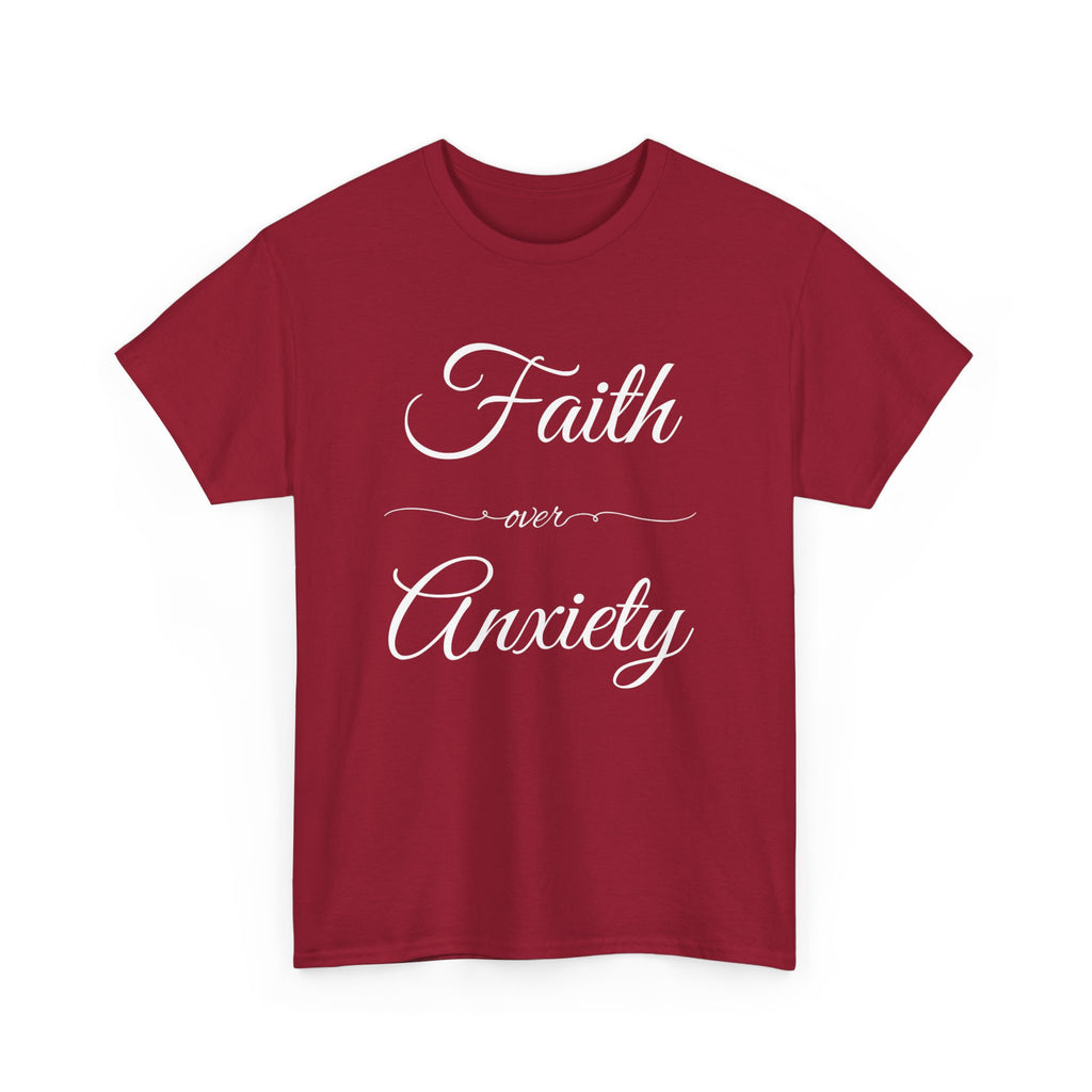 Faith Over Anxiety Unisex Heavy Cotton Tee, Motivational T-Shirt for Stress Relief, Mindfulness Apparel, Gift for Mental Health [...]