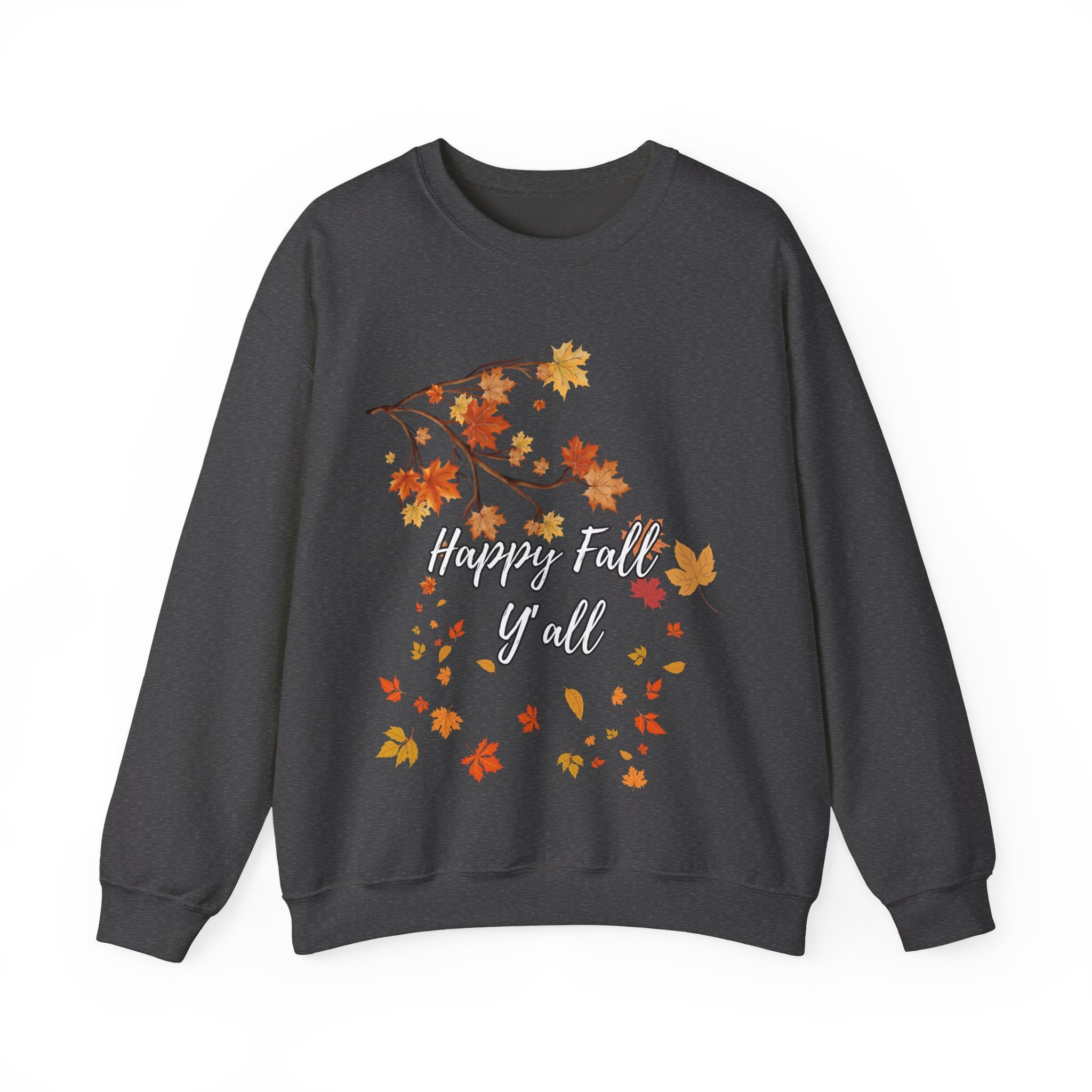 Autumn Leaves Sweatshirt, Happy Fall Y'all Crewneck, Cozy Fall Apparel, Thanksgiving Gift, Seasonal Fashion
