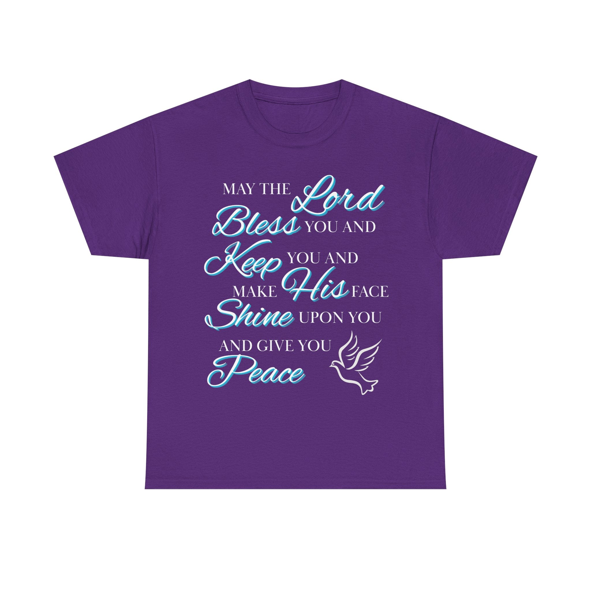 May The Lord Bless You and Keep You Faith-Inspired Unisex Heavy Cotton Tee, Inspirational Graphic Shirt, Christian Gift, Casual Wear, Spiritual Comfort, Religious Apparel