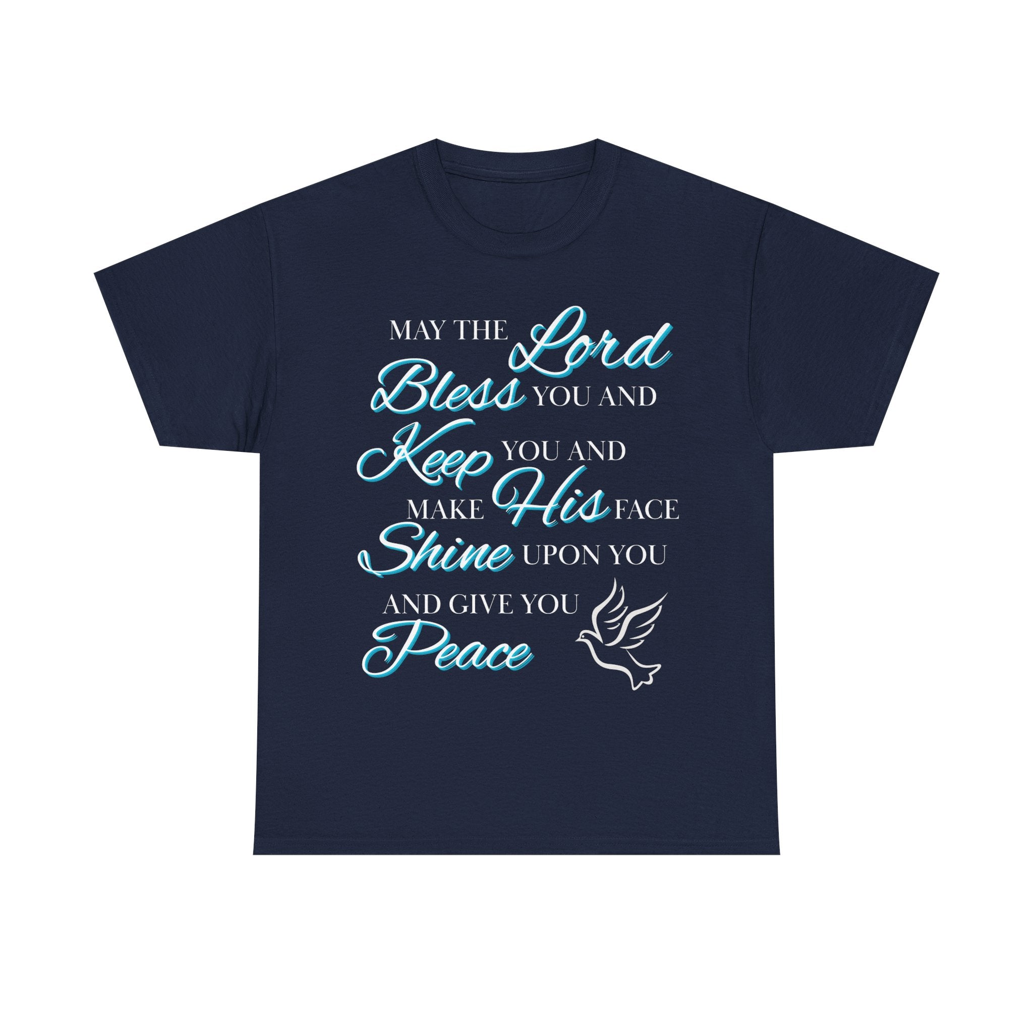 May The Lord Bless You and Keep You Faith-Inspired Unisex Heavy Cotton Tee, Inspirational Graphic Shirt, Christian Gift, Casual Wear, Spiritual Comfort, Religious Apparel