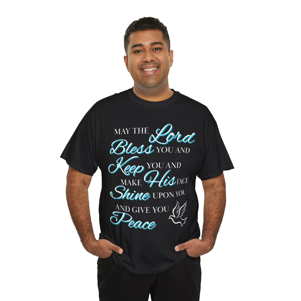 May The Lord Bless You and Keep You Faith-Inspired Unisex Heavy Cotton Tee, Inspirational Graphic Shirt, Christian Gift, Casual Wear, Spiritual Comfort, Religious Apparel