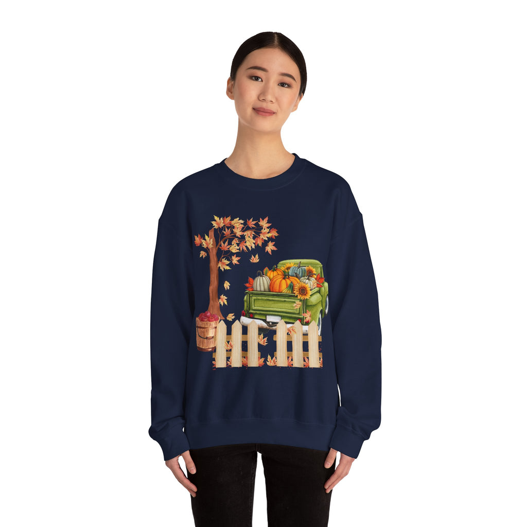 Autumn Vibes Crewneck Sweatshirt – Cozy Fall Apparel, Pumpkin Decor, Harvest Festival Fashion, Unisex Sweatshirt, Seasonal Layering