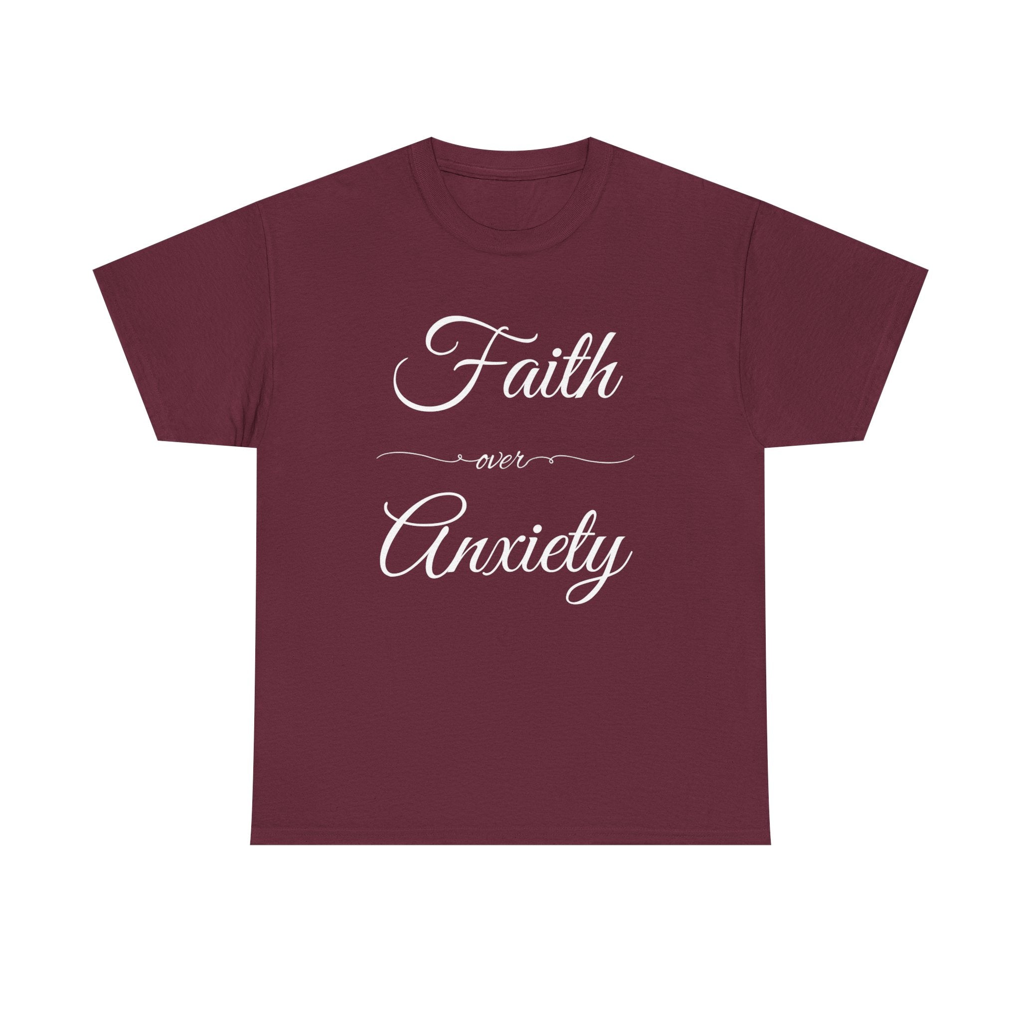 Faith Over Anxiety Unisex Heavy Cotton Tee, Motivational T-Shirt for Stress Relief, Mindfulness Apparel, Gift for Mental Health [...]
