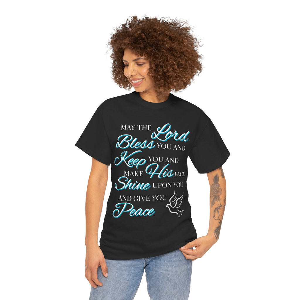 May The Lord Bless You and Keep You Faith-Inspired Unisex Heavy Cotton Tee, Inspirational Graphic Shirt, Christian Gift, Casual Wear, Spiritual Comfort, Religious Apparel