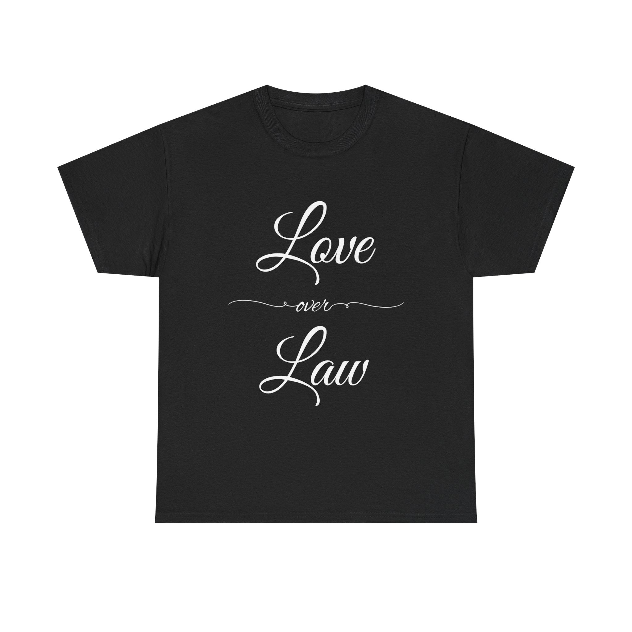 Love Over Law Unisex Heavy Cotton Tee - Cute Legal Shirt, Gift for Law Students, Casual Wear, Legal Humor, Graduation Gift, Law School Apparel