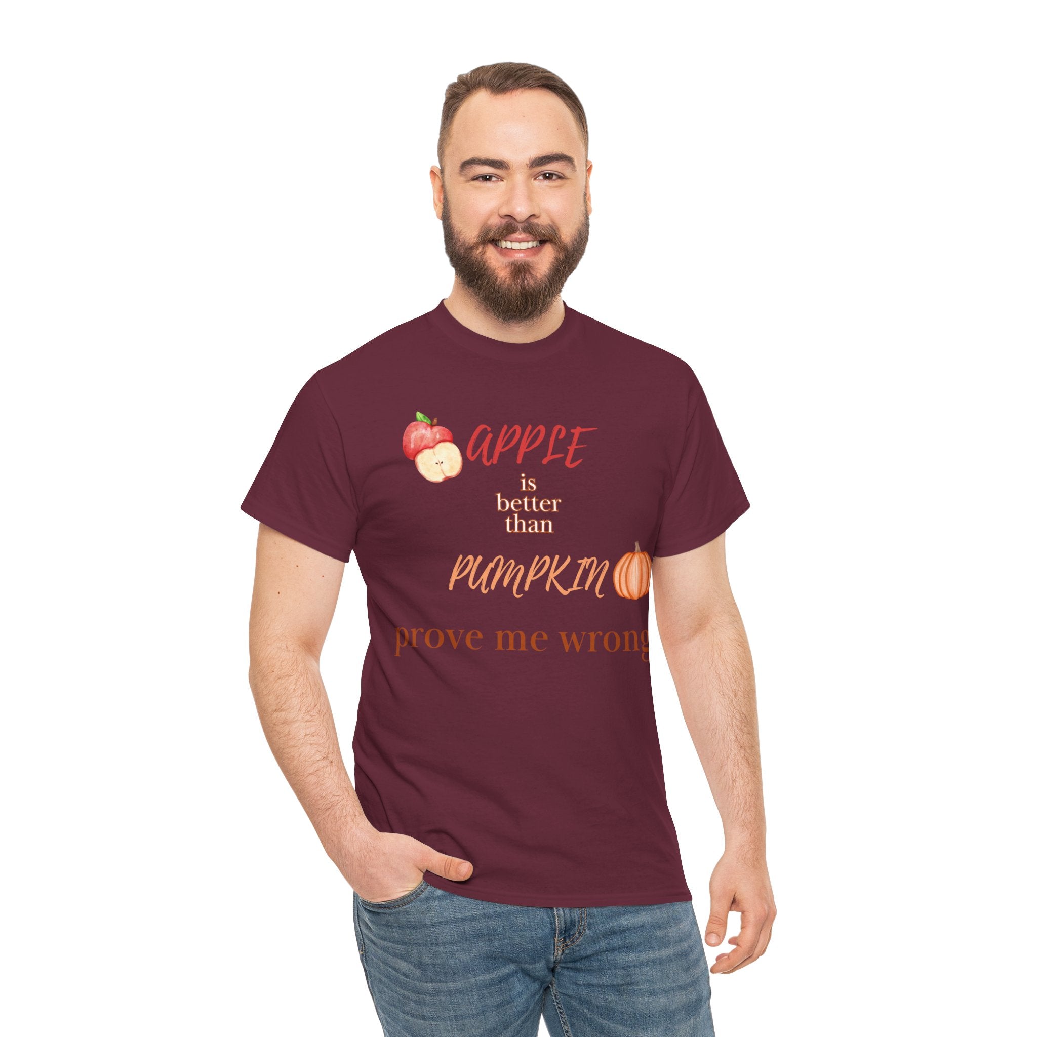 Apple Better Than Pumpkin Tee, Funny Autumn T-Shirt, Casual Halloween Shirt, Fall Holiday Apparel, Gift for Friends
