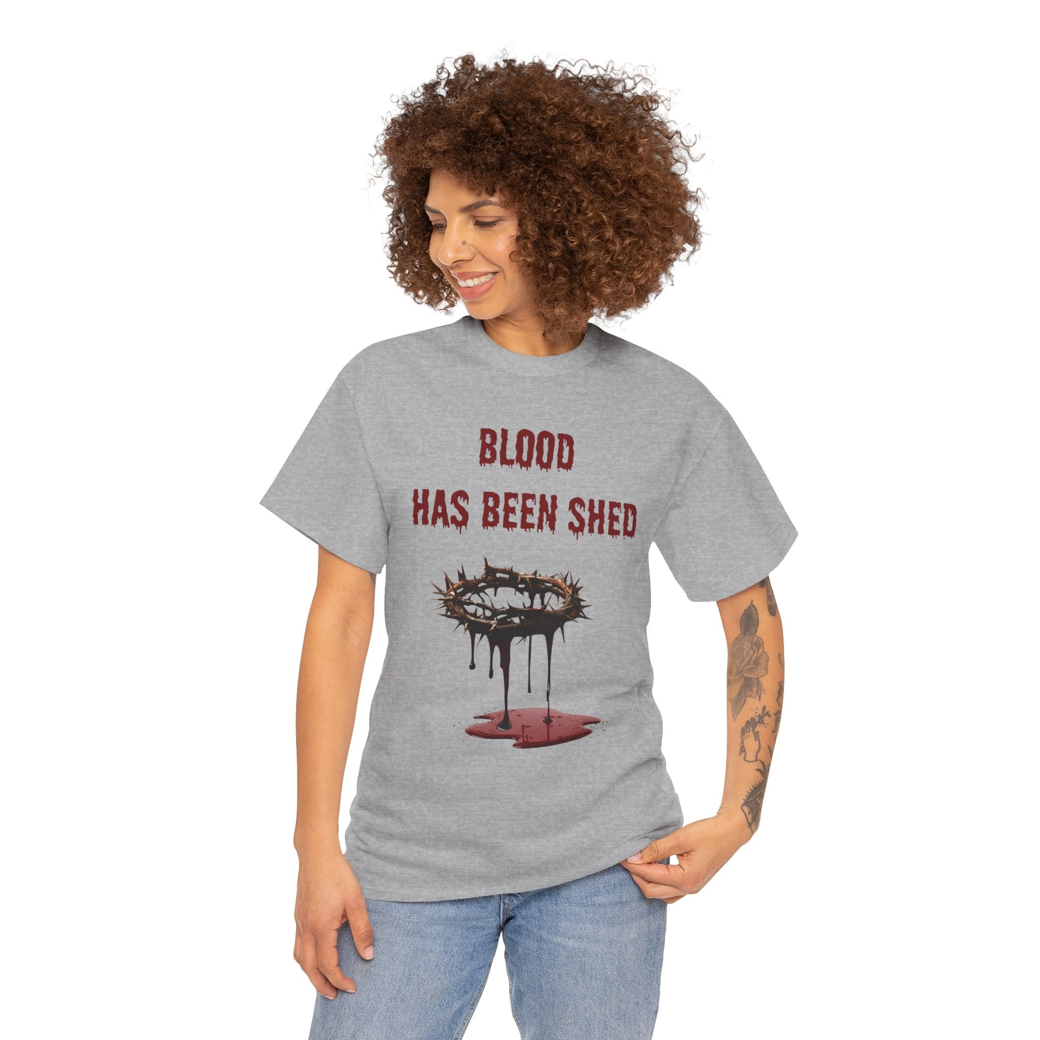 Faith-Inspired Halloween Graphic Tee, Unisex Heavy Cotton T-Shirt, Spiritual Apparel, Religious Gift, Church Event Wear, Unique Faith T-Shirt