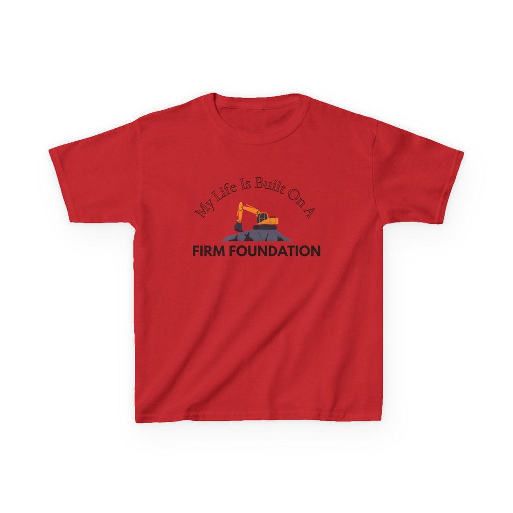 Kids Tee - My Life is Built on a Firm Foundation Construction Image