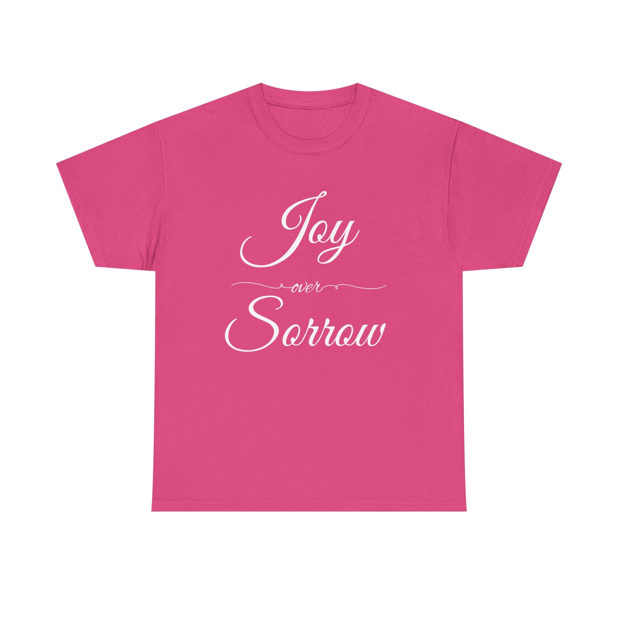 Joy Over Sorrow Unisex Heavy Cotton Tee, Inspirational T-Shirt, Casual Wear, Gift for Him and Her, Everyday Comfort, Grief and Hope Shirt