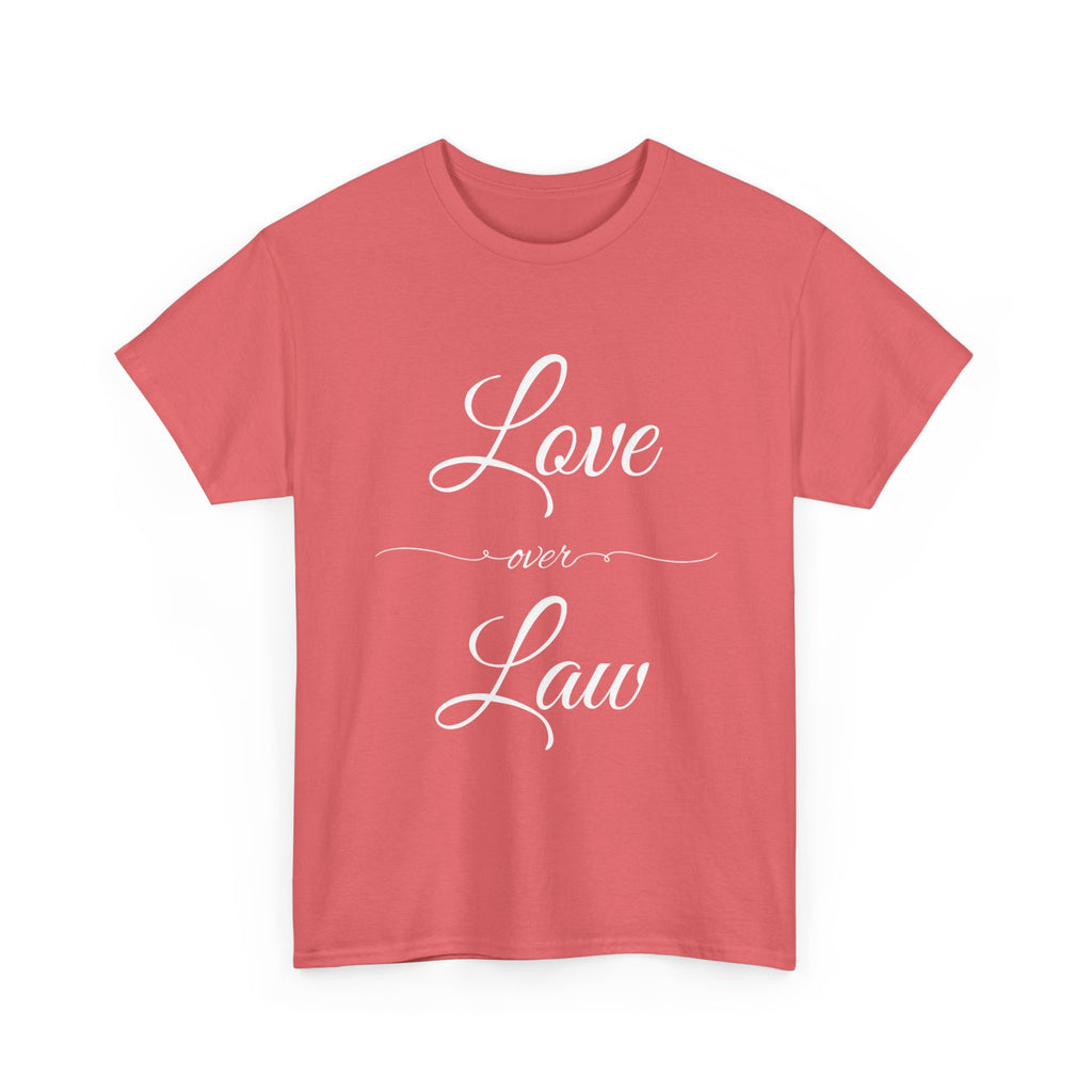Love Over Law Unisex Heavy Cotton Tee - Cute Legal Shirt, Gift for Law Students, Casual Wear, Legal Humor, Graduation Gift, Law School Apparel