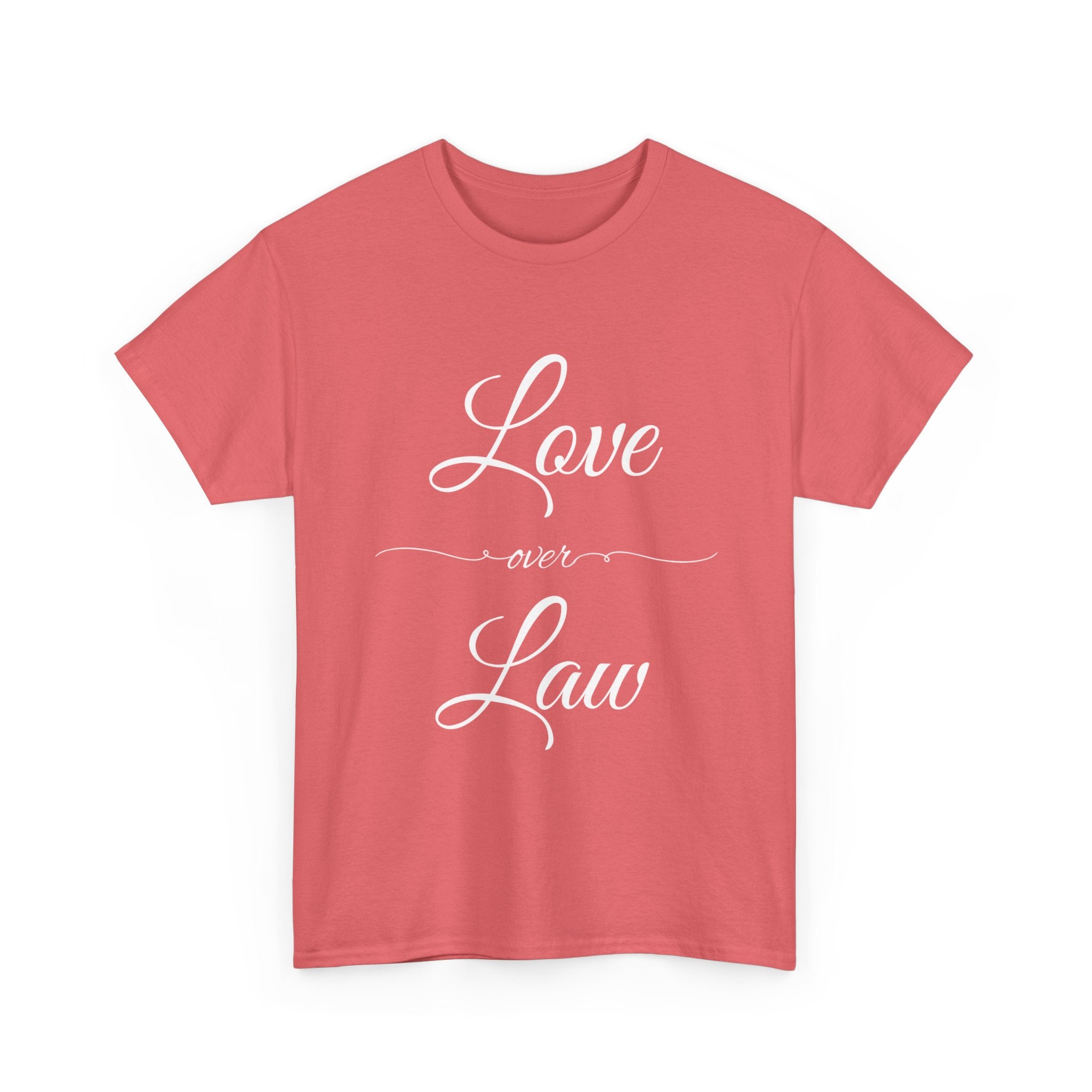 Love Over Law Unisex Heavy Cotton Tee - Cute Legal Shirt, Gift for Law Students, Casual Wear, Legal Humor, Graduation Gift, Law School Apparel