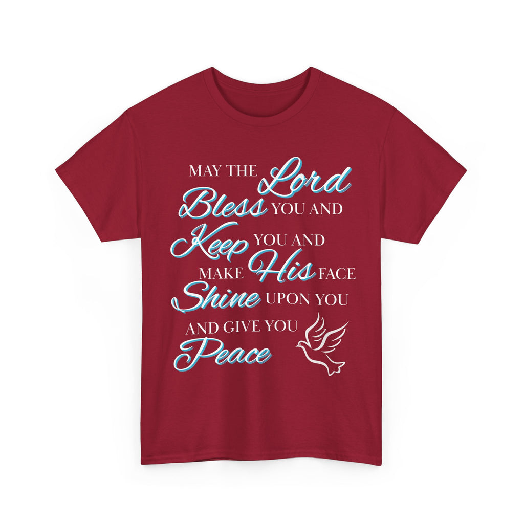 May The Lord Bless You and Keep You Faith-Inspired Unisex Heavy Cotton Tee, Inspirational Graphic Shirt, Christian Gift, Casual Wear, Spiritual Comfort, Religious Apparel