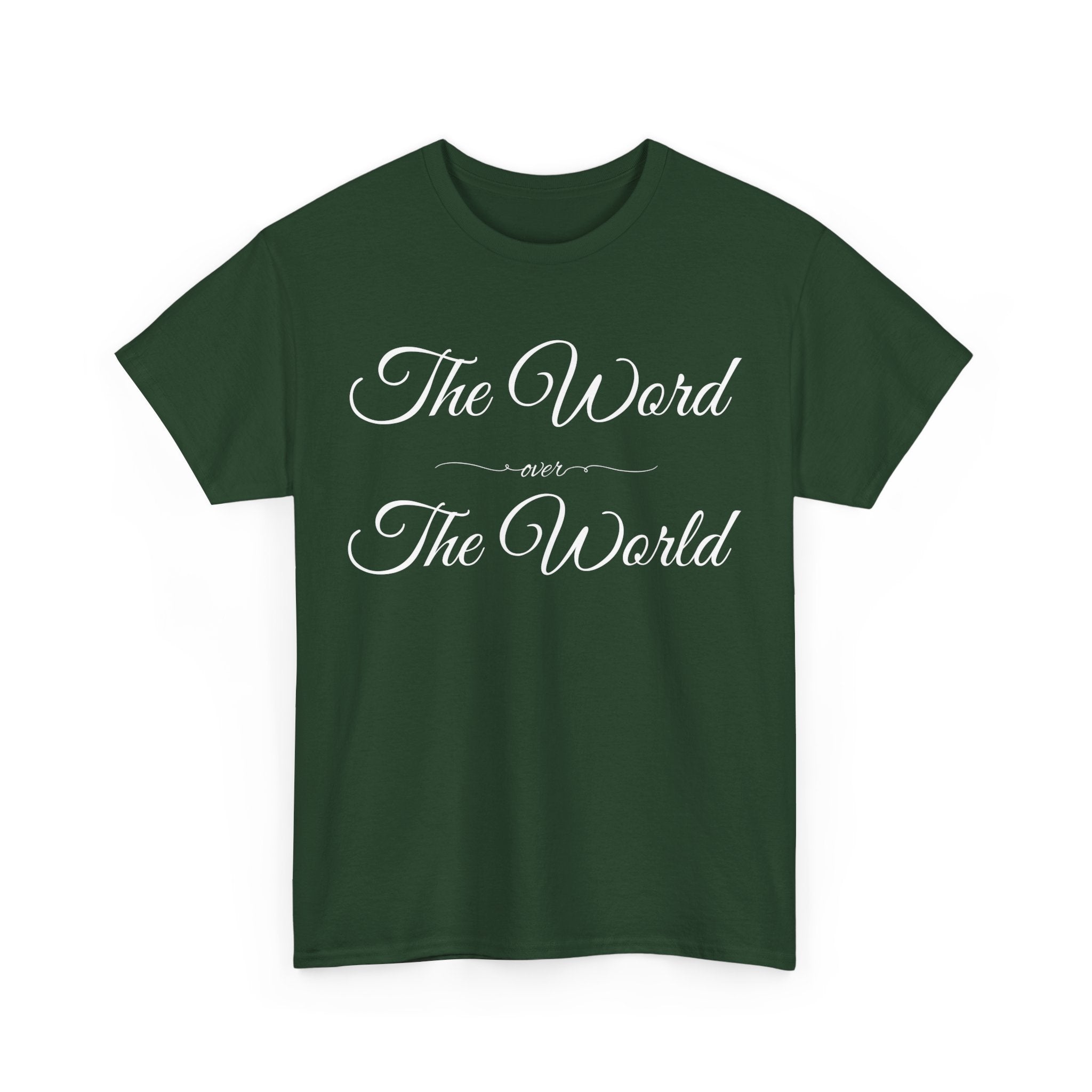 Inspirational Unisex Heavy Cotton Tee - The Word Over The World - Motivational Shirt, Gift for Friends, Cousins, Family, Casual Wear, [...]