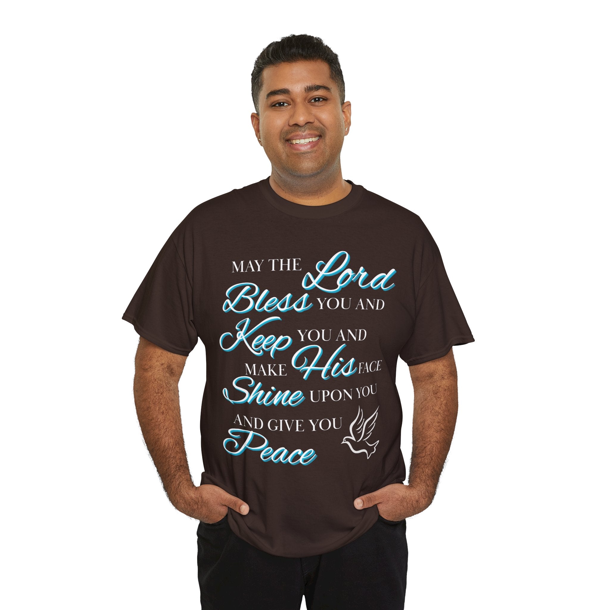 May The Lord Bless You and Keep You Faith-Inspired Unisex Heavy Cotton Tee, Inspirational Graphic Shirt, Christian Gift, Casual Wear, Spiritual Comfort, Religious Apparel