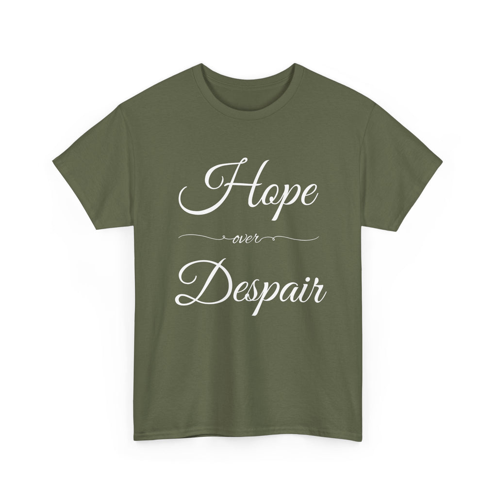 Hope Over Despair Unisex Heavy Cotton Tee, Inspirational T-Shirt for Motivation, Gift for Friends, Casual Wear, Everyday Comfort