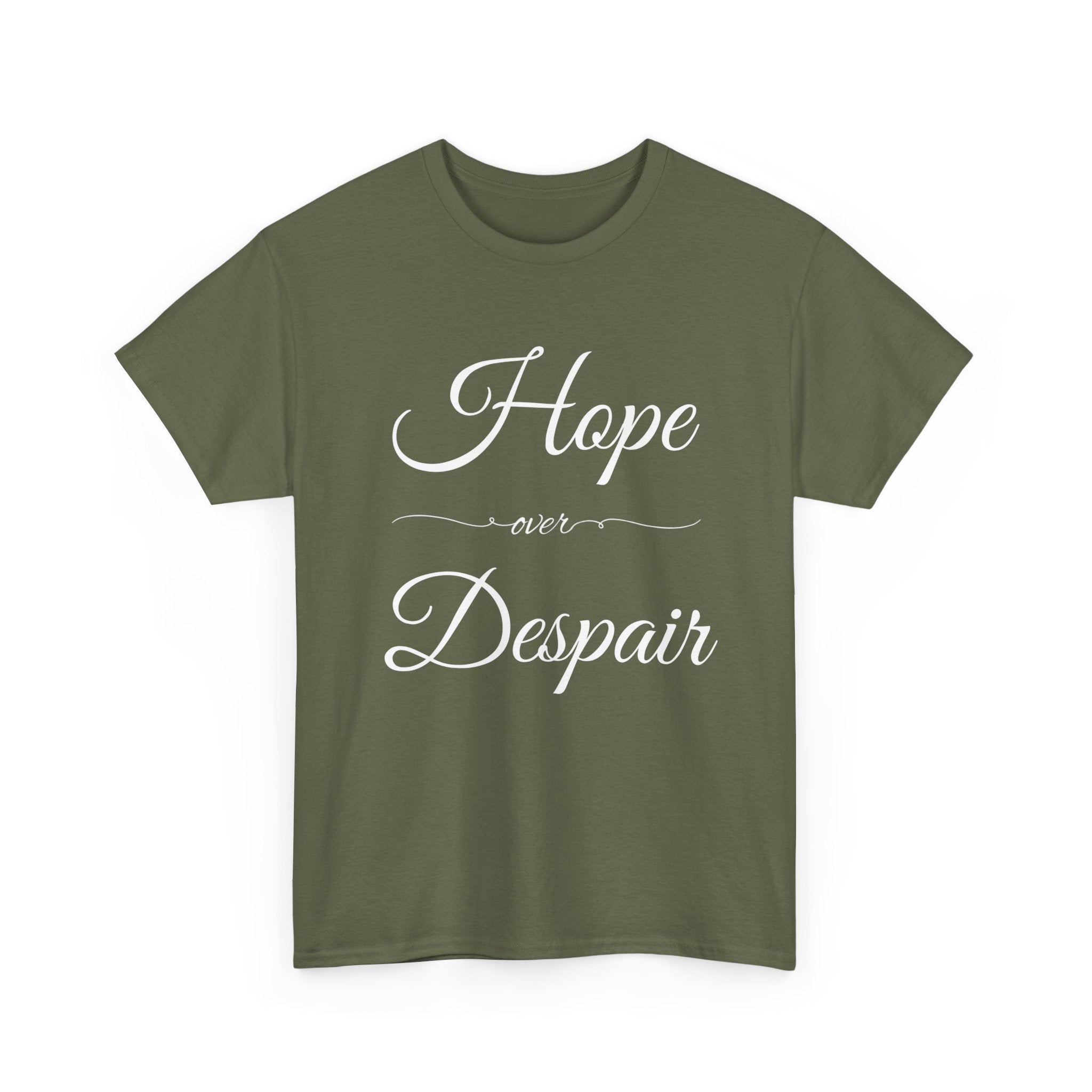 Hope Over Despair Unisex Heavy Cotton Tee, Inspirational T-Shirt for Motivation, Gift for Friends, Casual Wear, Everyday Comfort