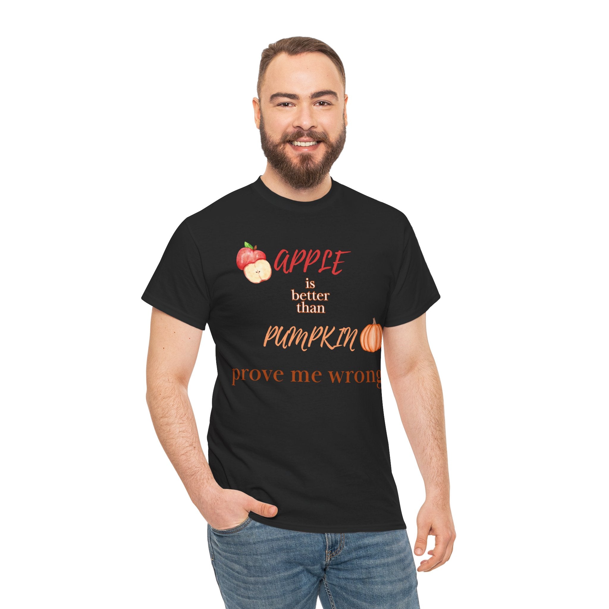 Apple Better Than Pumpkin Tee, Funny Autumn T-Shirt, Casual Halloween Shirt, Fall Holiday Apparel, Gift for Friends