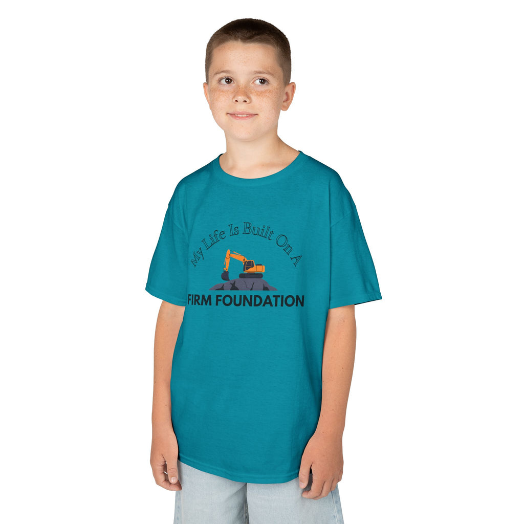 Kids Tee - My Life is Built on a Firm Foundation Construction Image