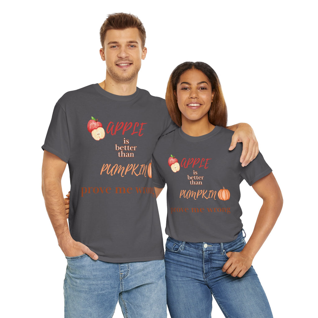 Apple Better Than Pumpkin Tee, Funny Autumn T-Shirt, Casual Halloween Shirt, Fall Holiday Apparel, Gift for Friends