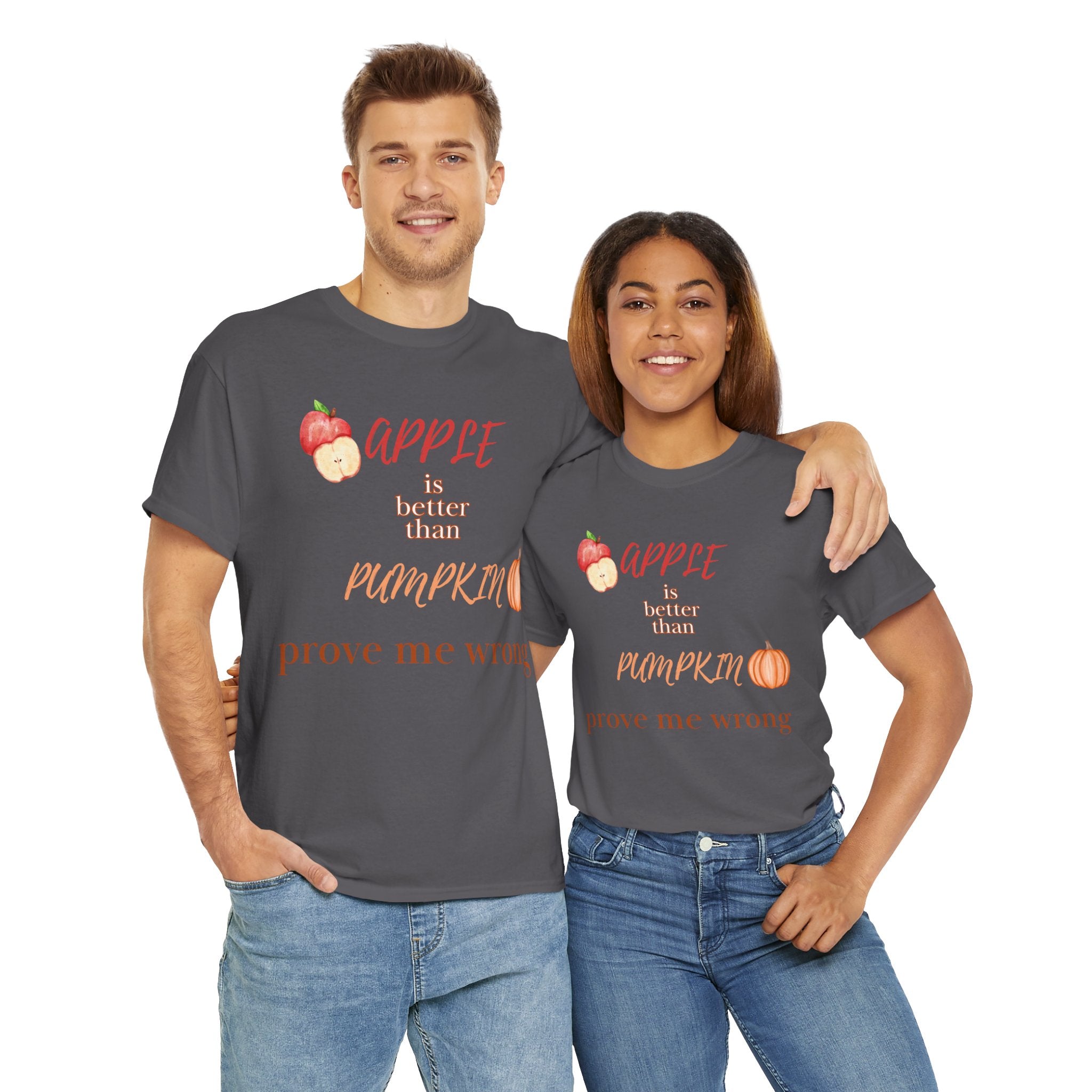 Apple Better Than Pumpkin Tee, Funny Autumn T-Shirt, Casual Halloween Shirt, Fall Holiday Apparel, Gift for Friends