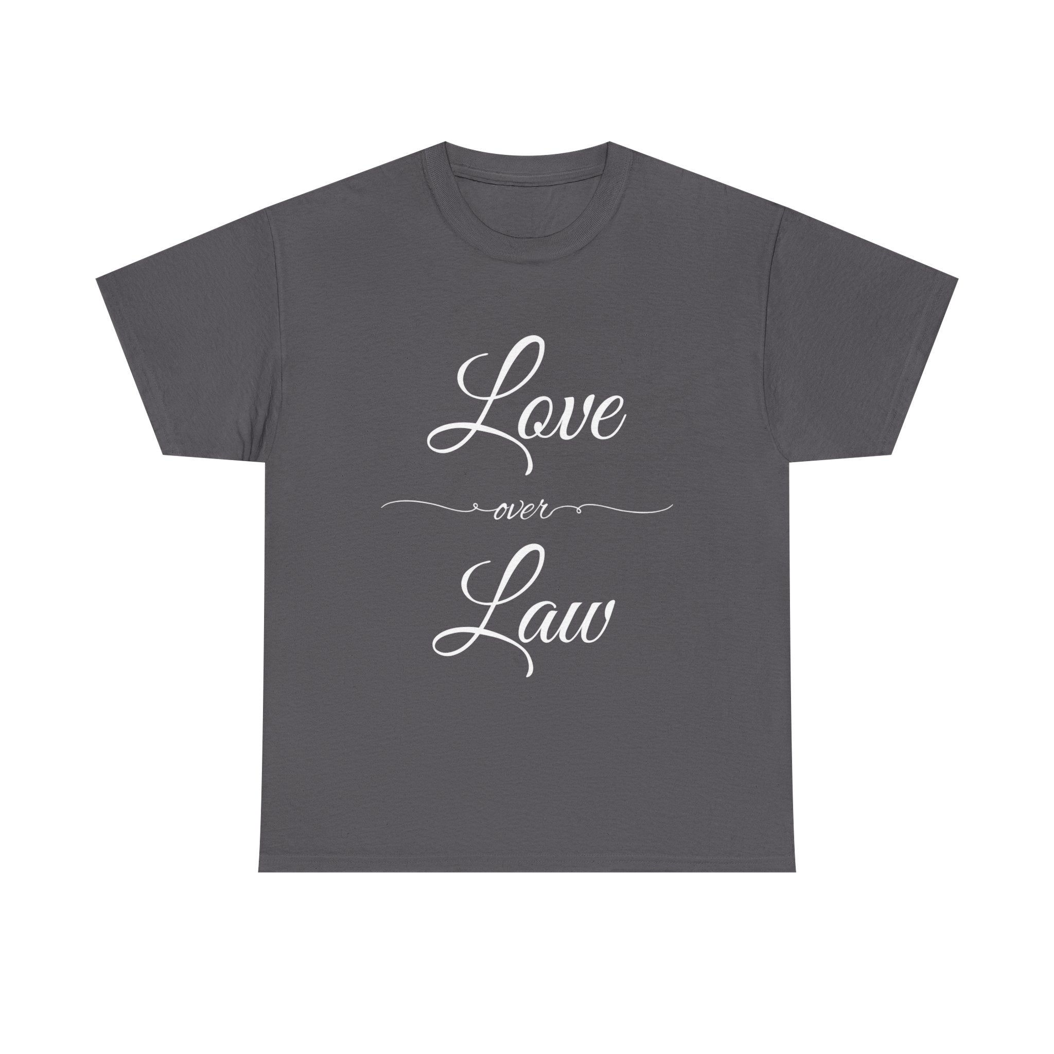 Love Over Law Unisex Heavy Cotton Tee - Cute Legal Shirt, Gift for Law Students, Casual Wear, Legal Humor, Graduation Gift, Law School Apparel