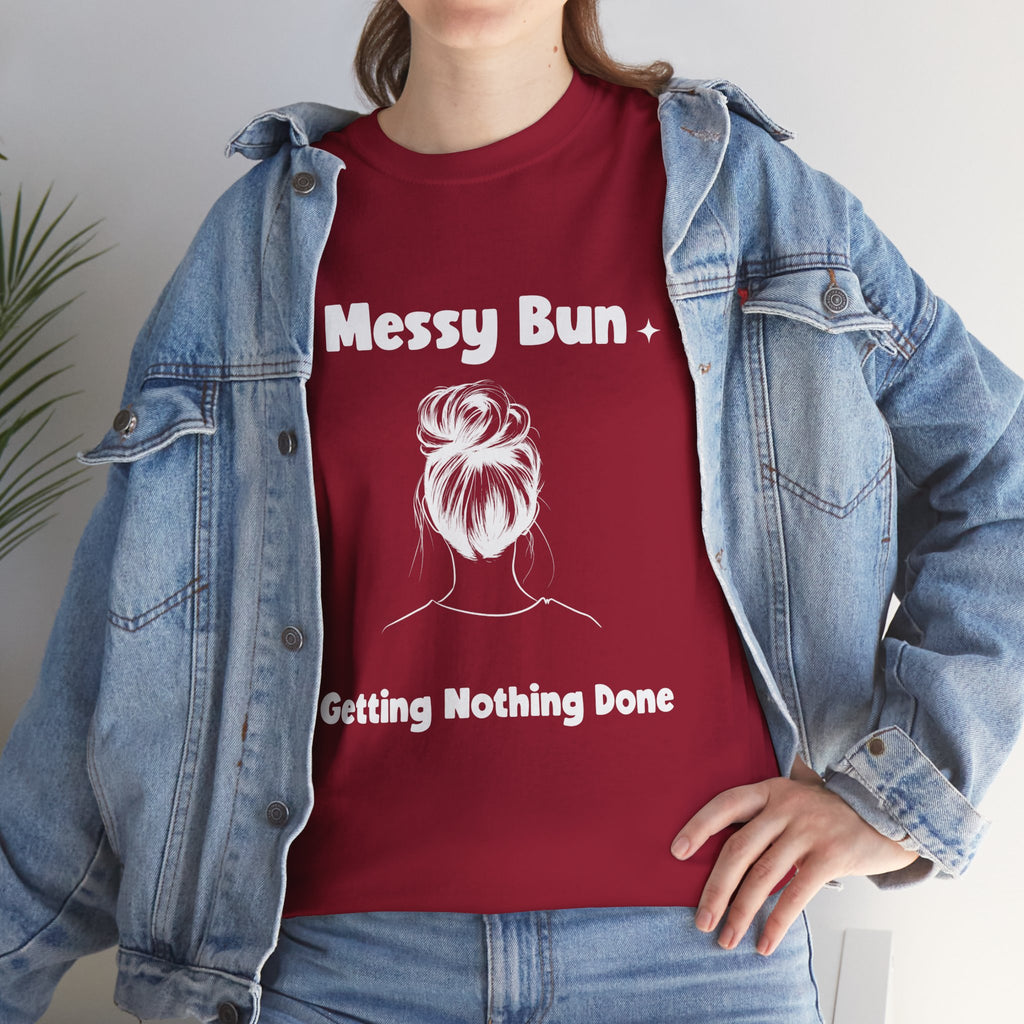 Messy Bun Getting Nothing Done Unisex Heavy Cotton Tee - Casual Everyday Tee for Home, Gift for Friends, Relaxed Fit for Women, Funny Quote Shirt, Ideal [...]