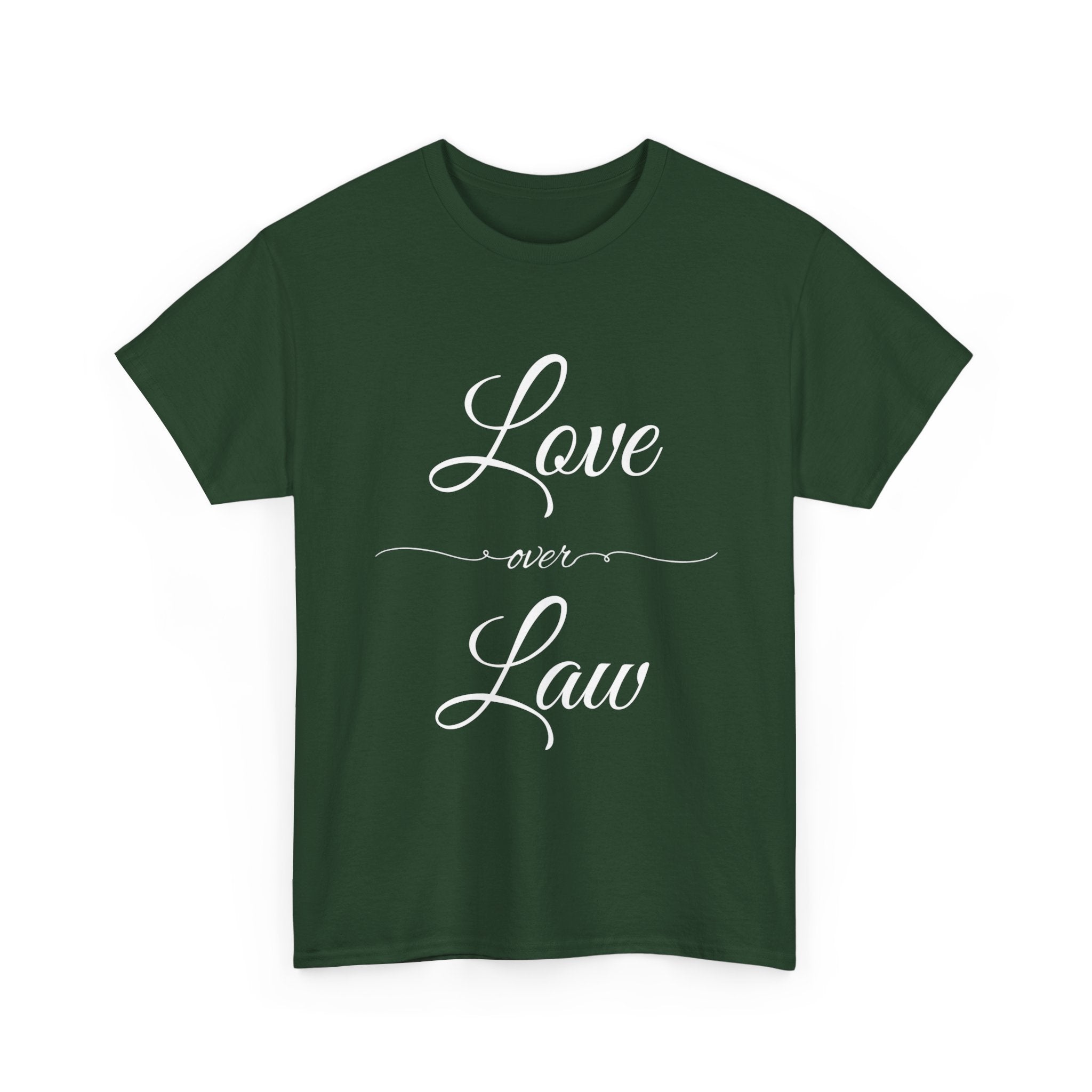 Love Over Law Unisex Heavy Cotton Tee - Cute Legal Shirt, Gift for Law Students, Casual Wear, Legal Humor, Graduation Gift, Law School Apparel