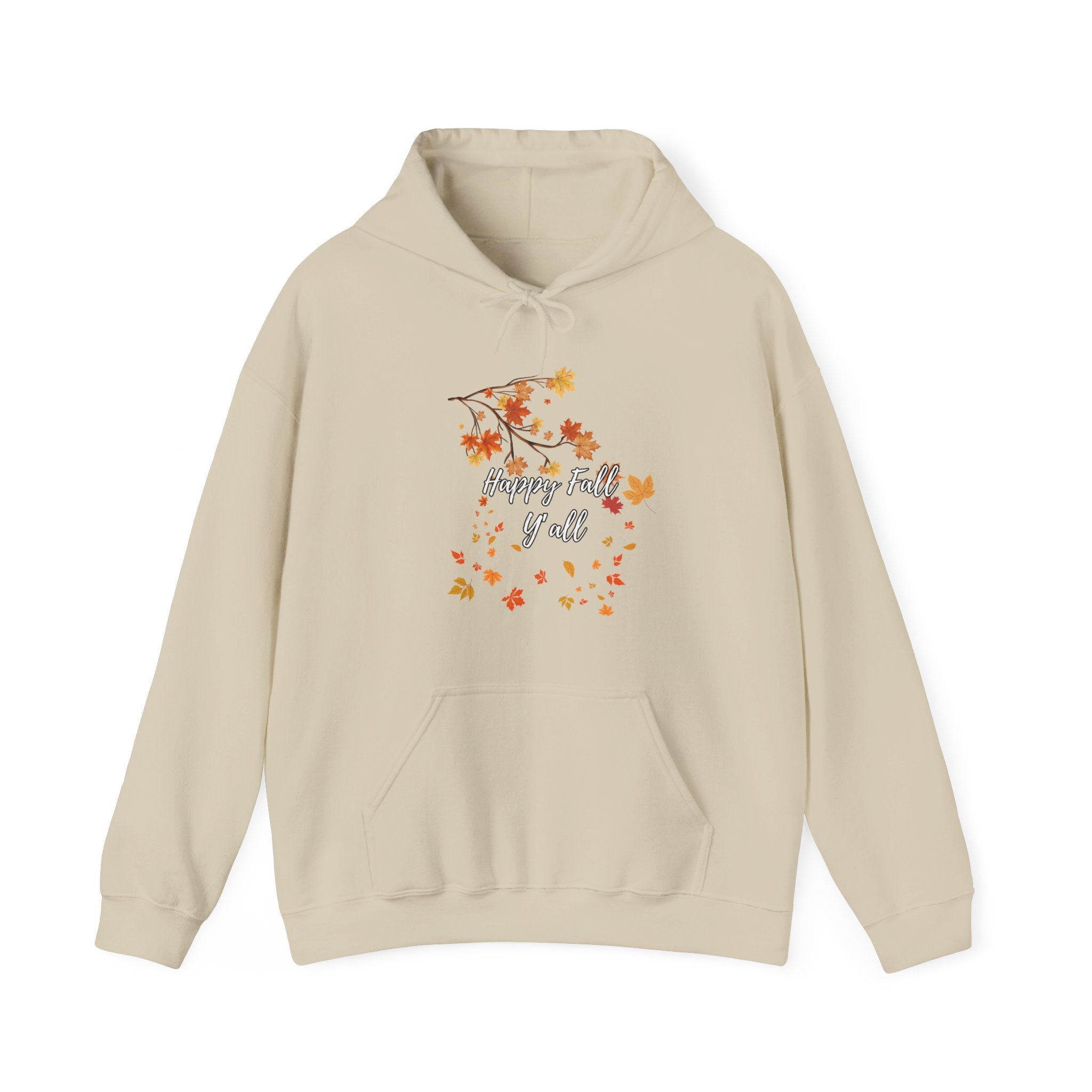 Happy Fall Y'all Hoodie - Cozy Unisex Sweatshirt for Autumn, Thanksgiving Gift, Seasonal Wear, Fall Fashion, Leaf Design
