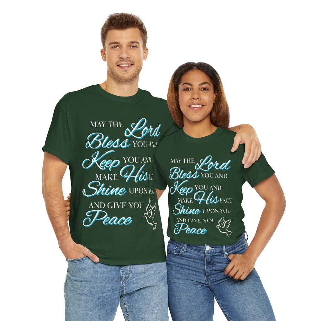 May The Lord Bless You and Keep You Faith-Inspired Unisex Heavy Cotton Tee, Inspirational Graphic Shirt, Christian Gift, Casual Wear, Spiritual Comfort, Religious Apparel