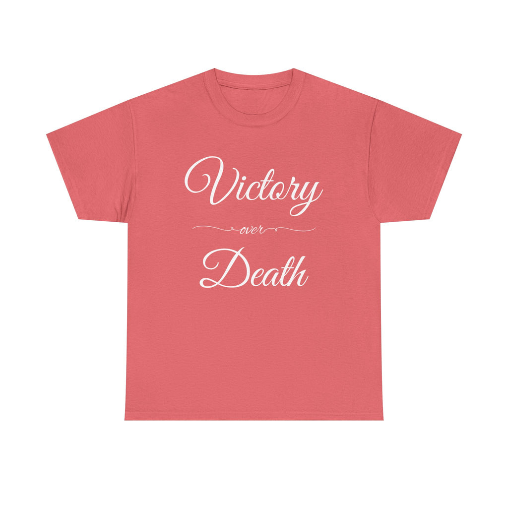 Victory Over Death Unisex Heavy Cotton Tee - Inspirational Quote Shirt, Casual Wear, Gift for Friends, Motivational Apparel, Everyday Comfort
