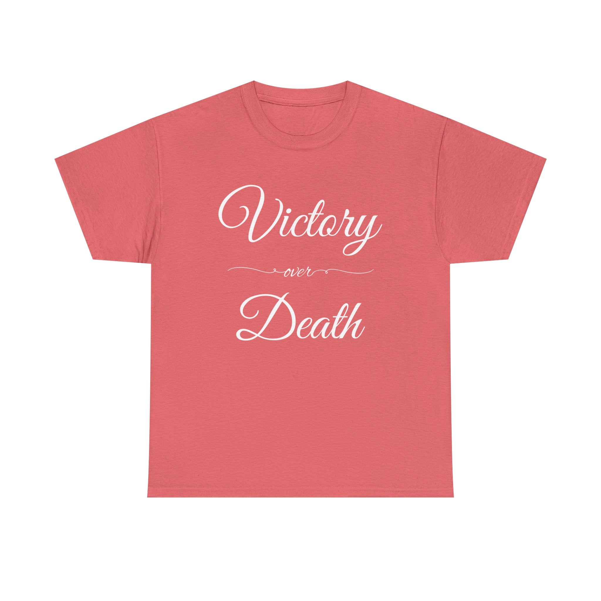 Victory Over Death Unisex Heavy Cotton Tee - Inspirational Quote Shirt, Casual Wear, Gift for Friends, Motivational Apparel, Everyday Comfort