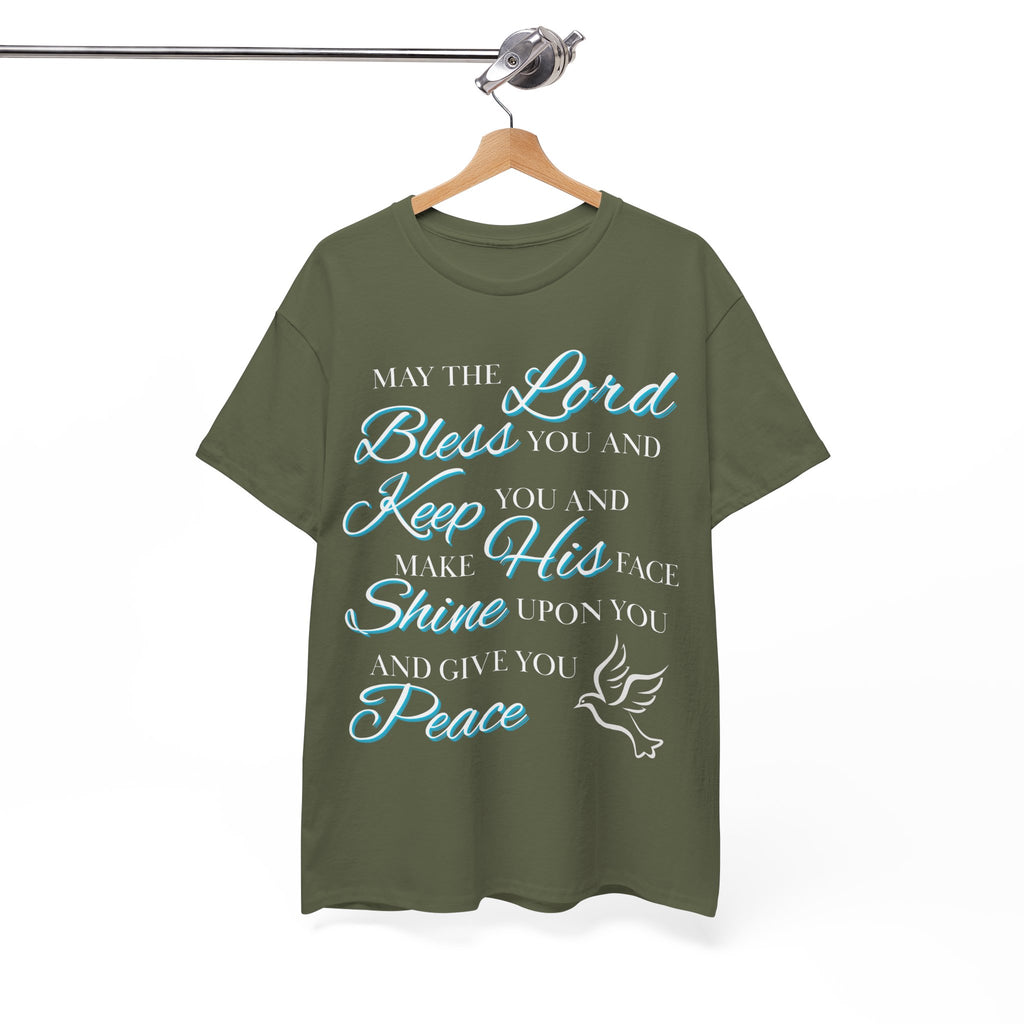 May The Lord Bless You and Keep You Faith-Inspired Unisex Heavy Cotton Tee, Inspirational Graphic Shirt, Christian Gift, Casual Wear, Spiritual Comfort, Religious Apparel