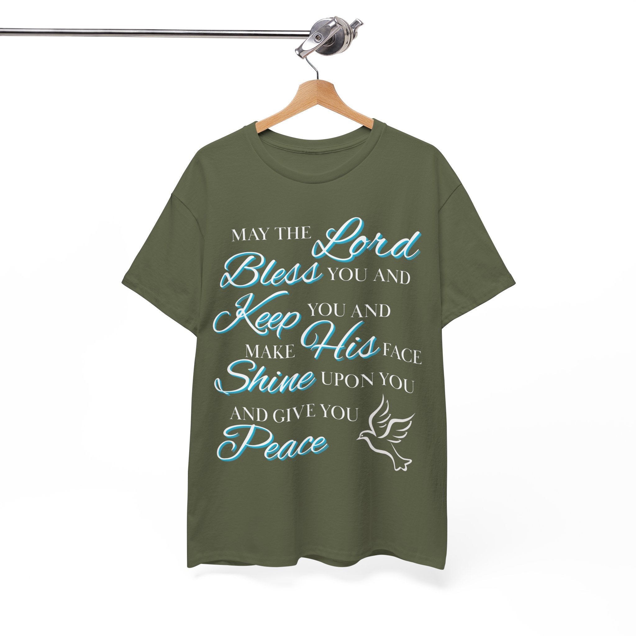 May The Lord Bless You and Keep You Faith-Inspired Unisex Heavy Cotton Tee, Inspirational Graphic Shirt, Christian Gift, Casual Wear, Spiritual Comfort, Religious Apparel