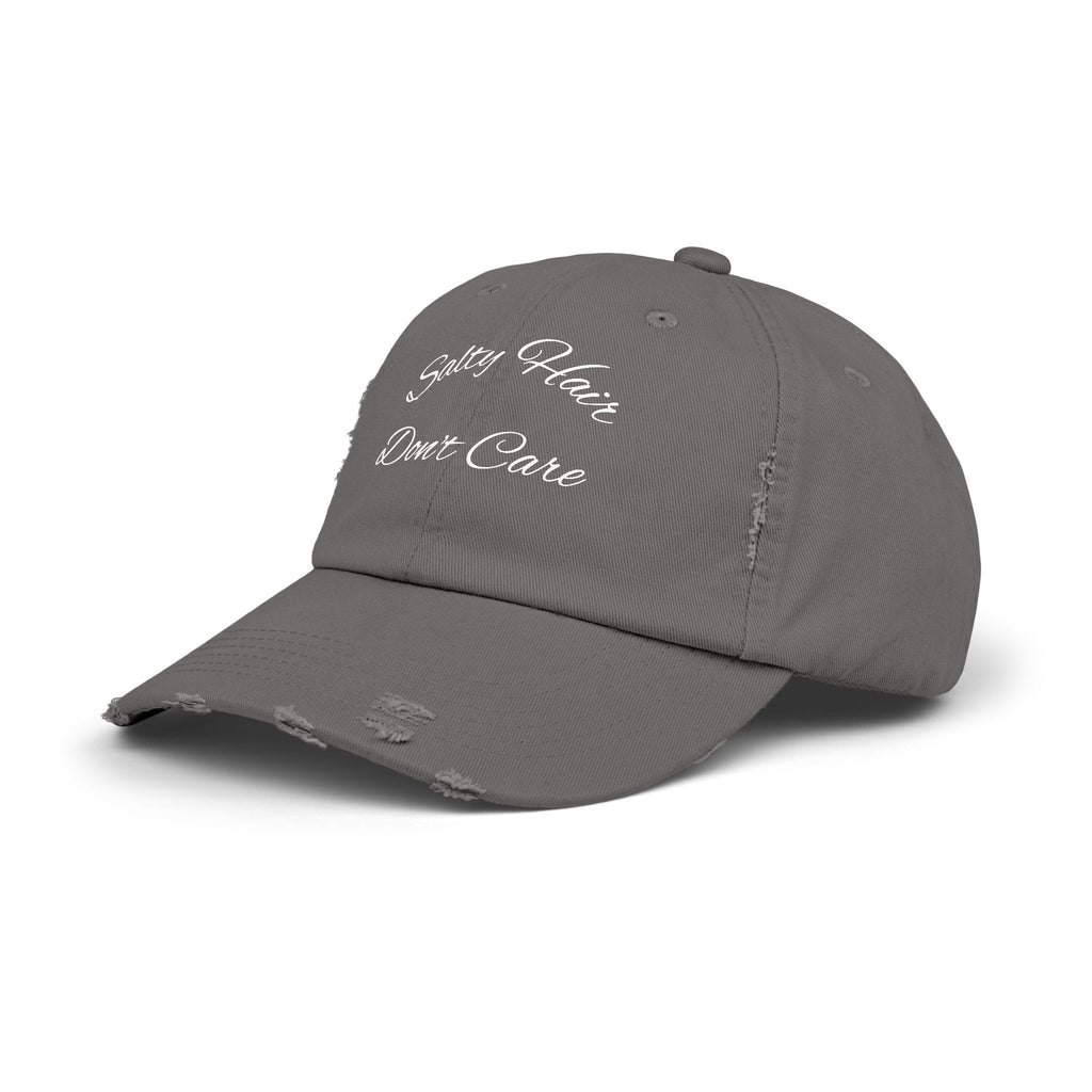 Salty Hair Don't Care Stylish Unisex Distressed Cap - Perfect for Beach Days, Vacation, and Casual Outings, Salty Hair Don't Care Hat, Trendy Accessories, [...]