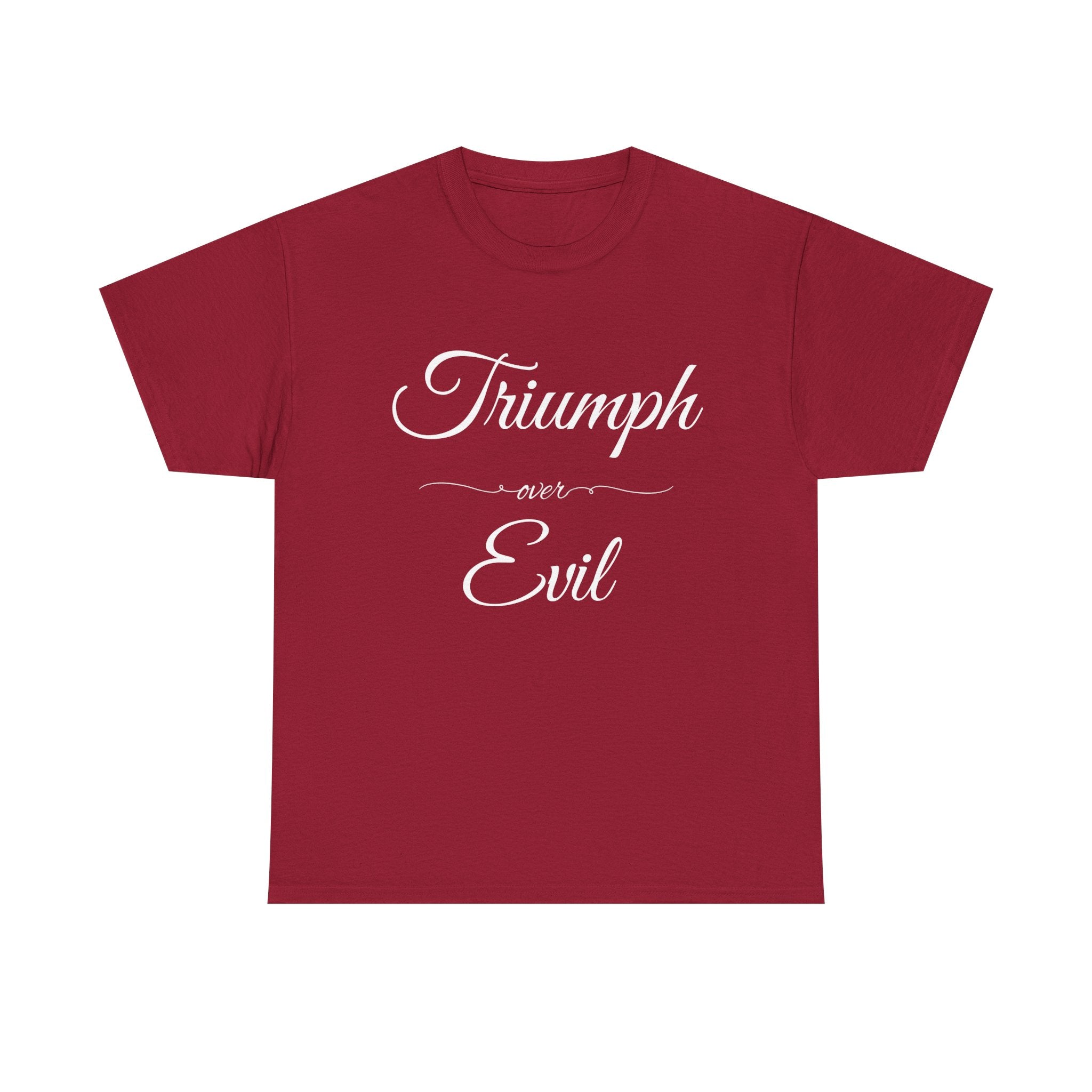 Triumph Over Evil Unisex Heavy Cotton Tee | Inspirational Tee, Casual Wear, Gift for Heroes, Motivational Shirt, Everyday Style