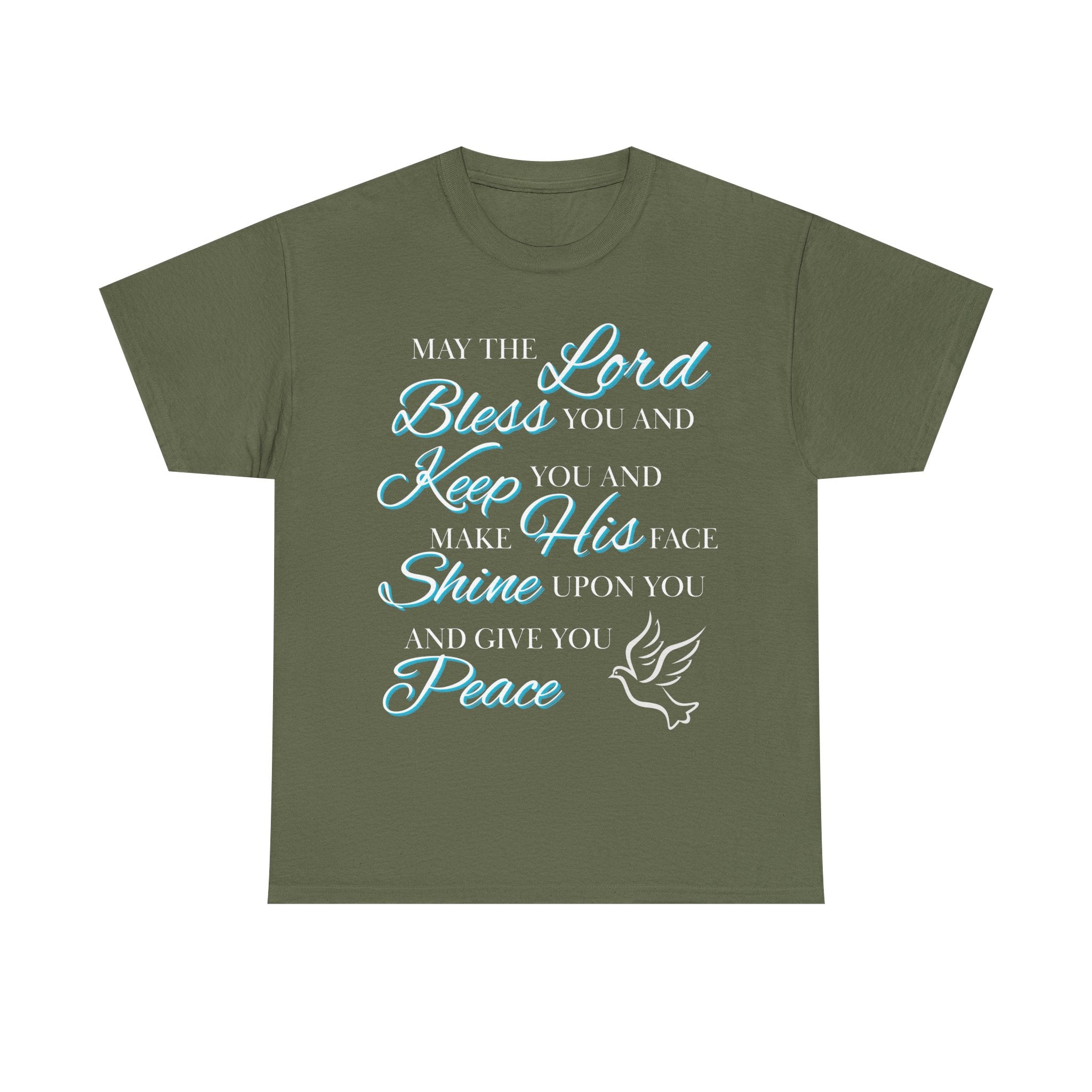 May The Lord Bless You and Keep You Faith-Inspired Unisex Heavy Cotton Tee, Inspirational Graphic Shirt, Christian Gift, Casual Wear, Spiritual Comfort, Religious Apparel