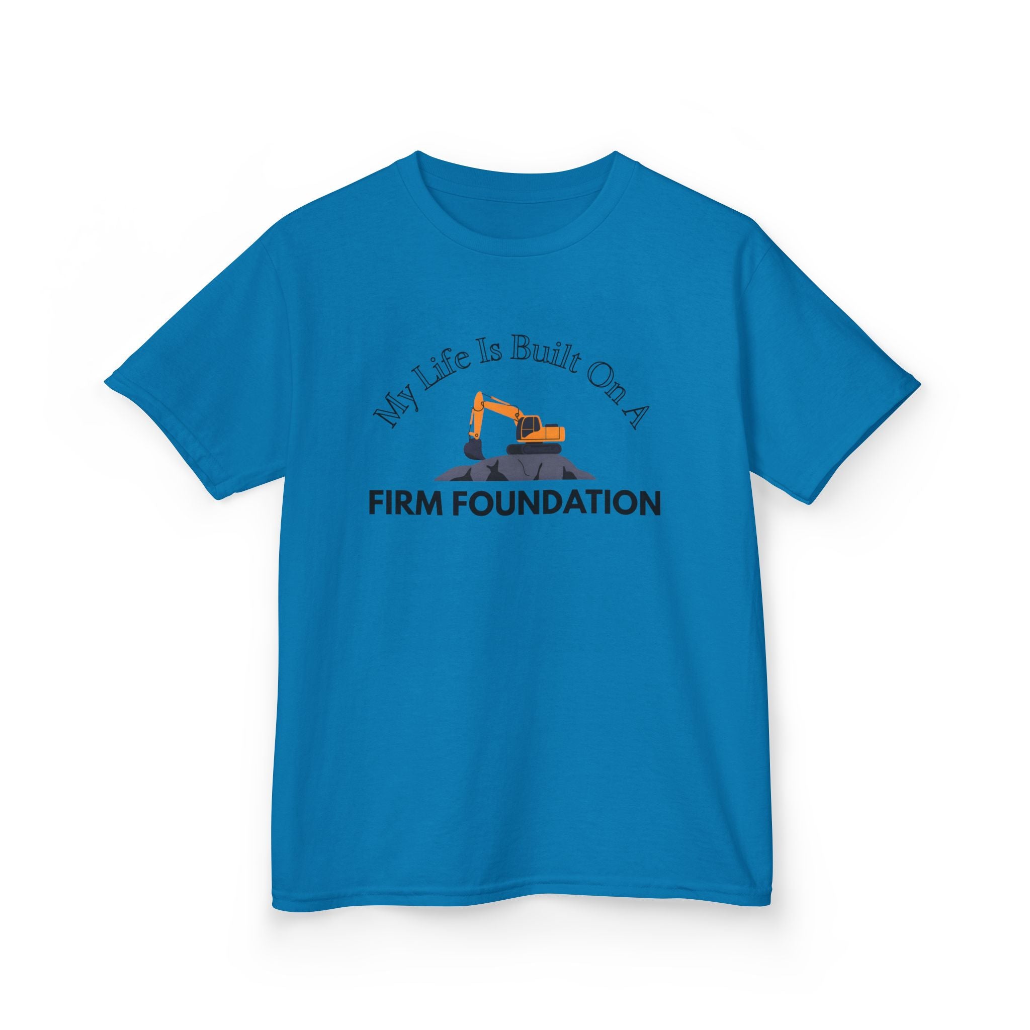 Kids Tee - My Life is Built on a Firm Foundation Construction Image