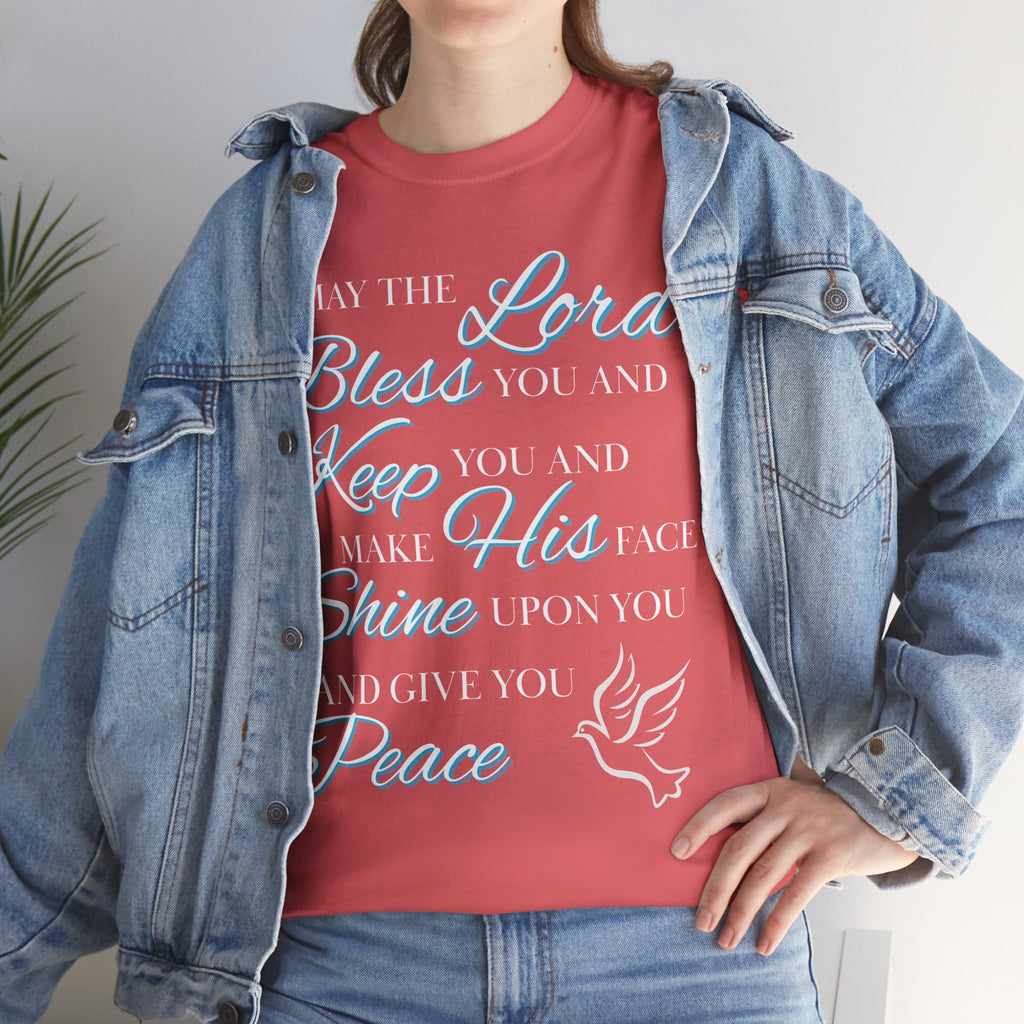 May The Lord Bless You and Keep You Faith-Inspired Unisex Heavy Cotton Tee, Inspirational Graphic Shirt, Christian Gift, Casual Wear, Spiritual Comfort, Religious Apparel