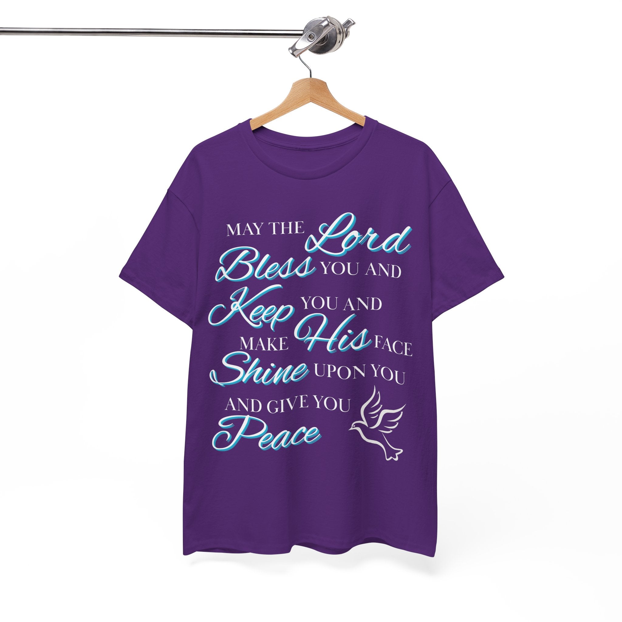May The Lord Bless You and Keep You Faith-Inspired Unisex Heavy Cotton Tee, Inspirational Graphic Shirt, Christian Gift, Casual Wear, Spiritual Comfort, Religious Apparel